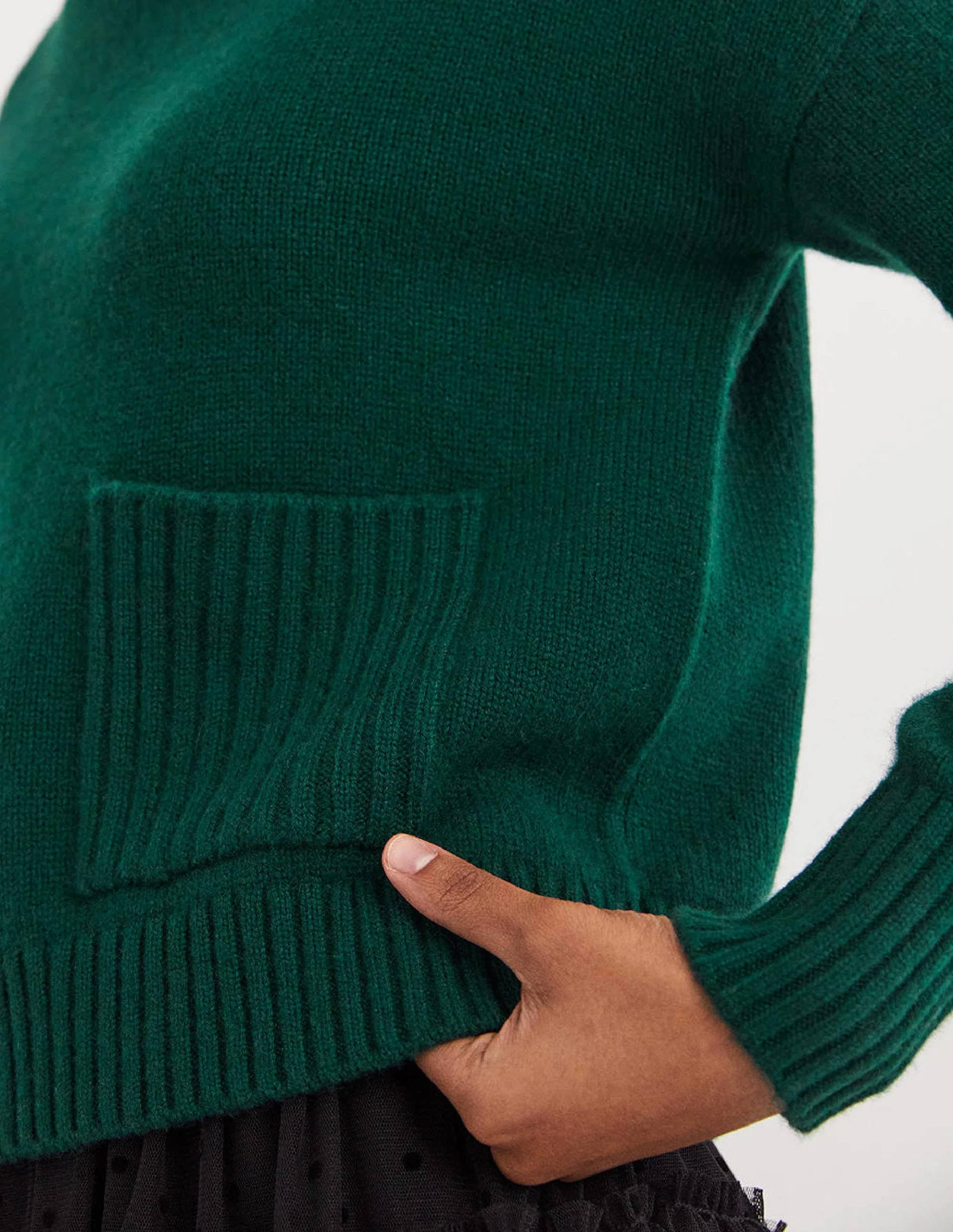 Cashmere High Neck Jumper-Trekking Green - Image 2
