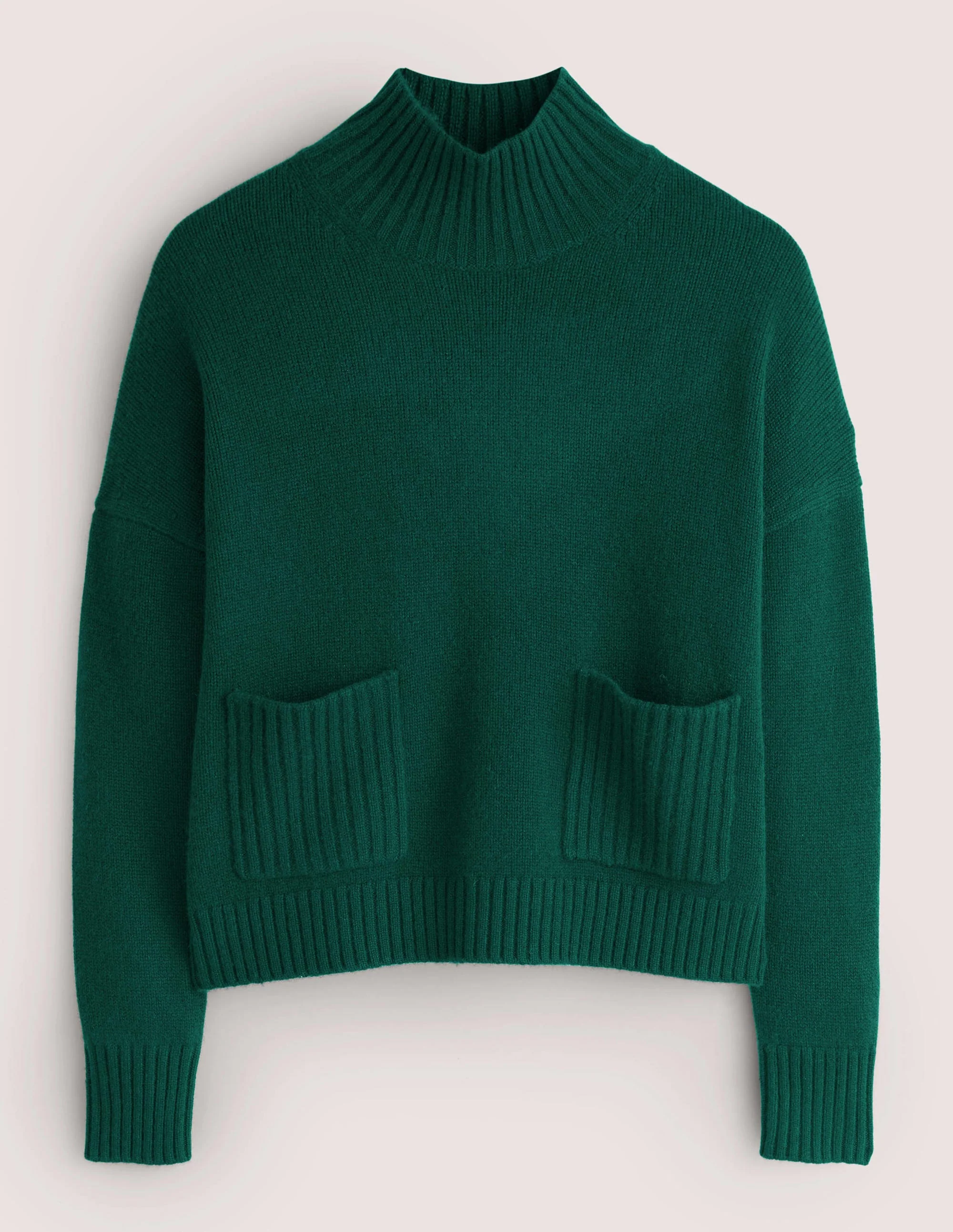 Cashmere High Neck Jumper-Trekking Green - Image 6