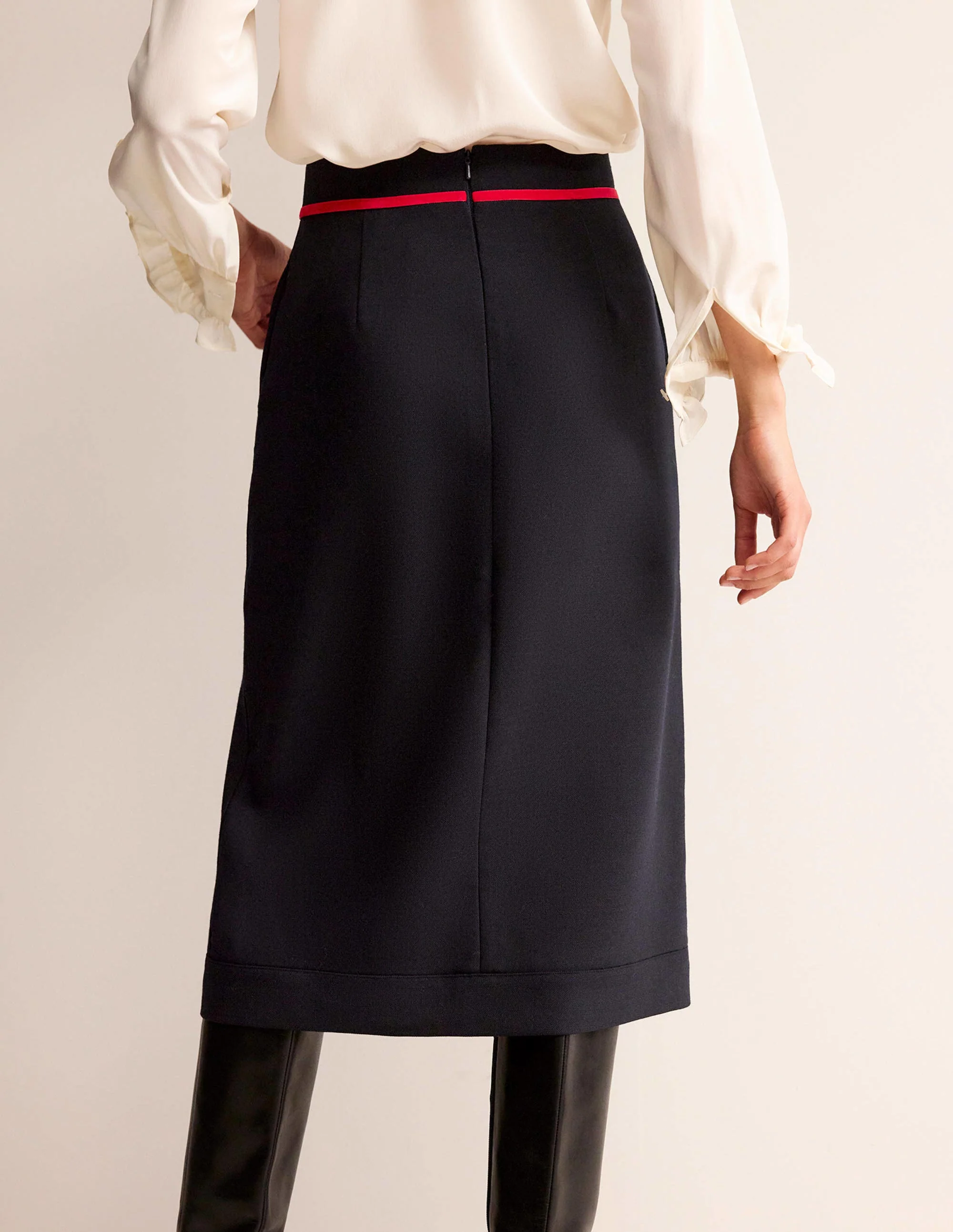 Cassandra Midi Skirt-Navy - Image 3