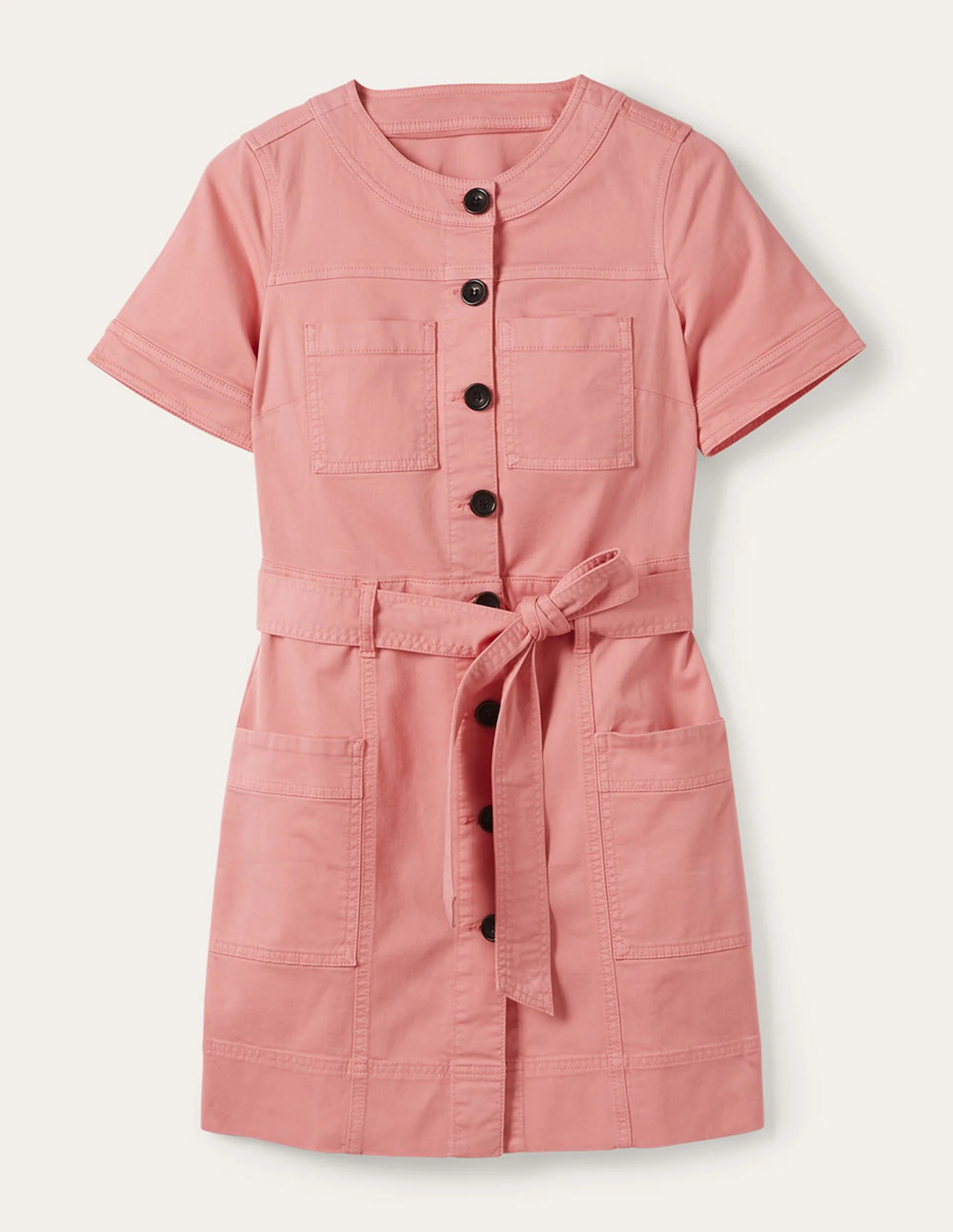 Casual Stitch Detail Dress-Mauve Flower - Image 5