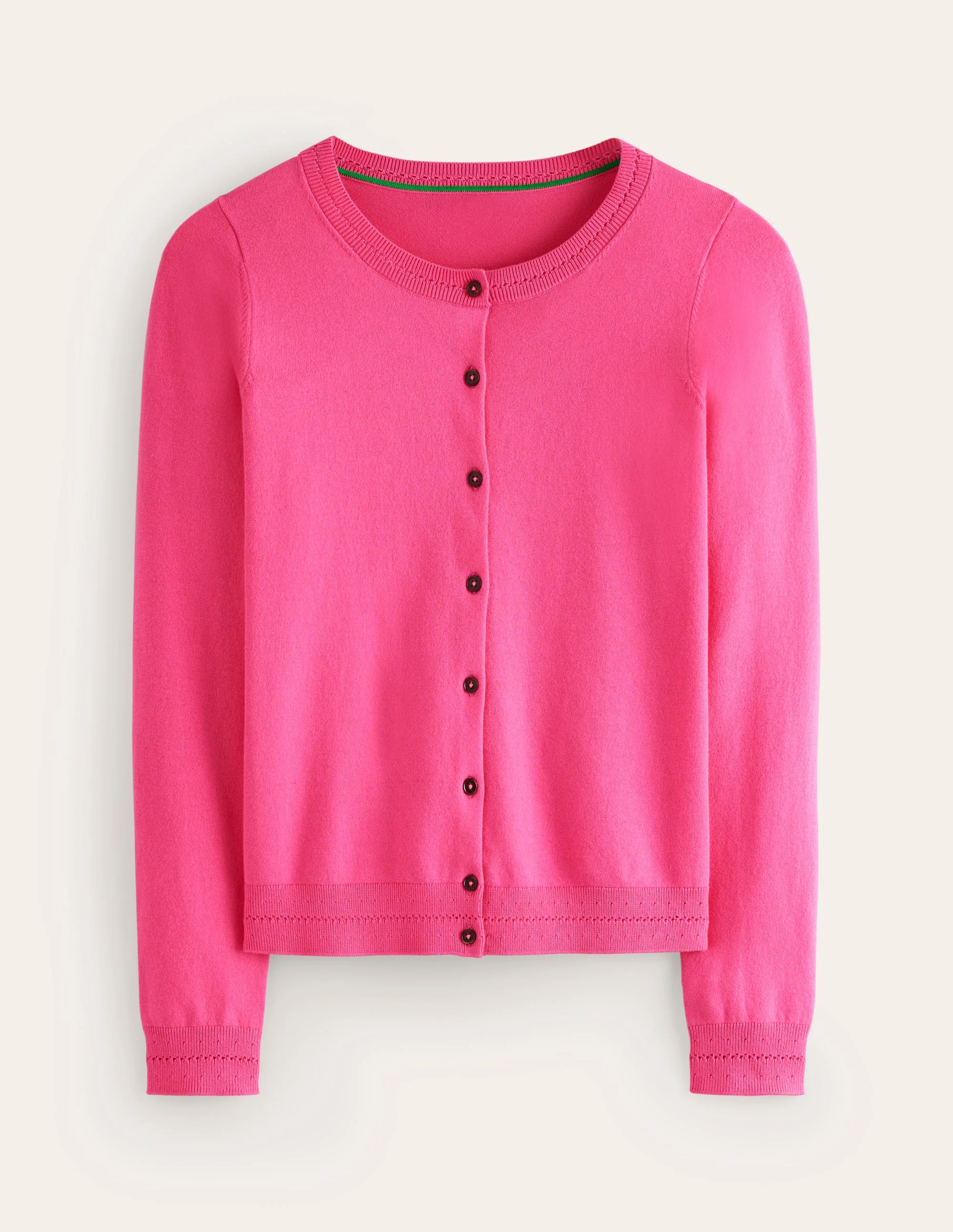 Catriona Cotton Cardigan-Carmine Rose Pink - Image 5