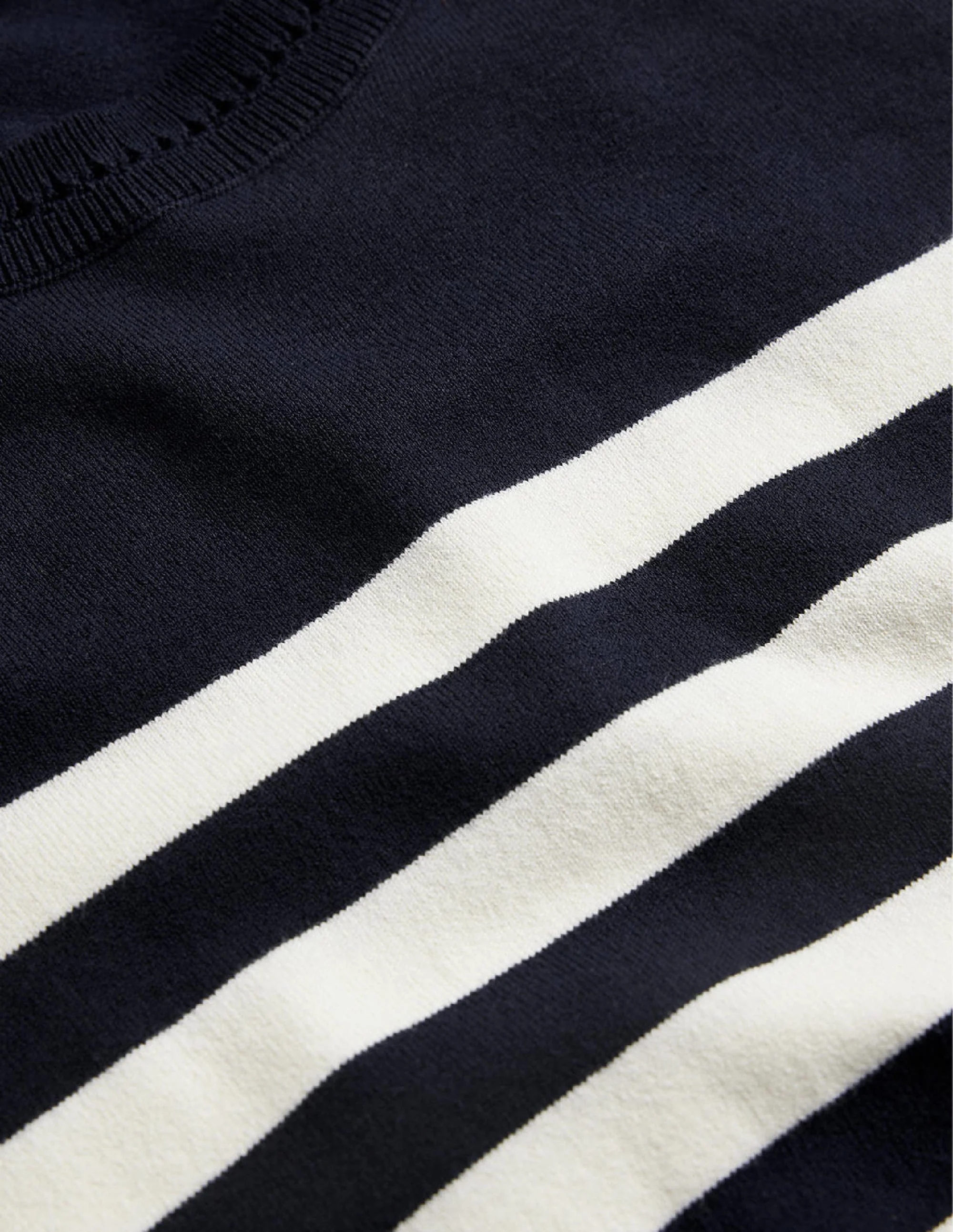 Catriona Cotton Crew Jumper-Navy/ Ivory - Image 7