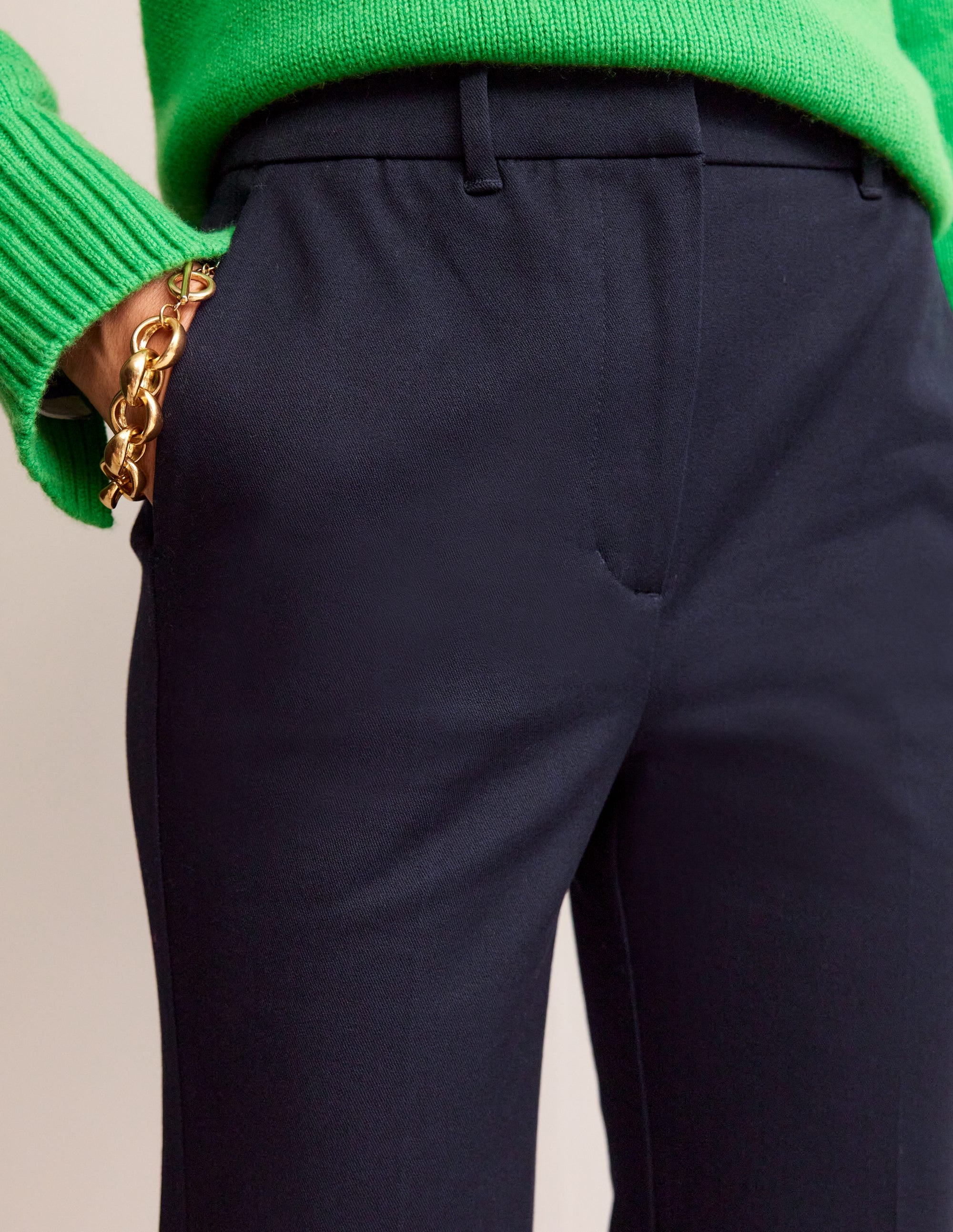 Chelsea Bi-stretch Trousers-Navy - Image 2