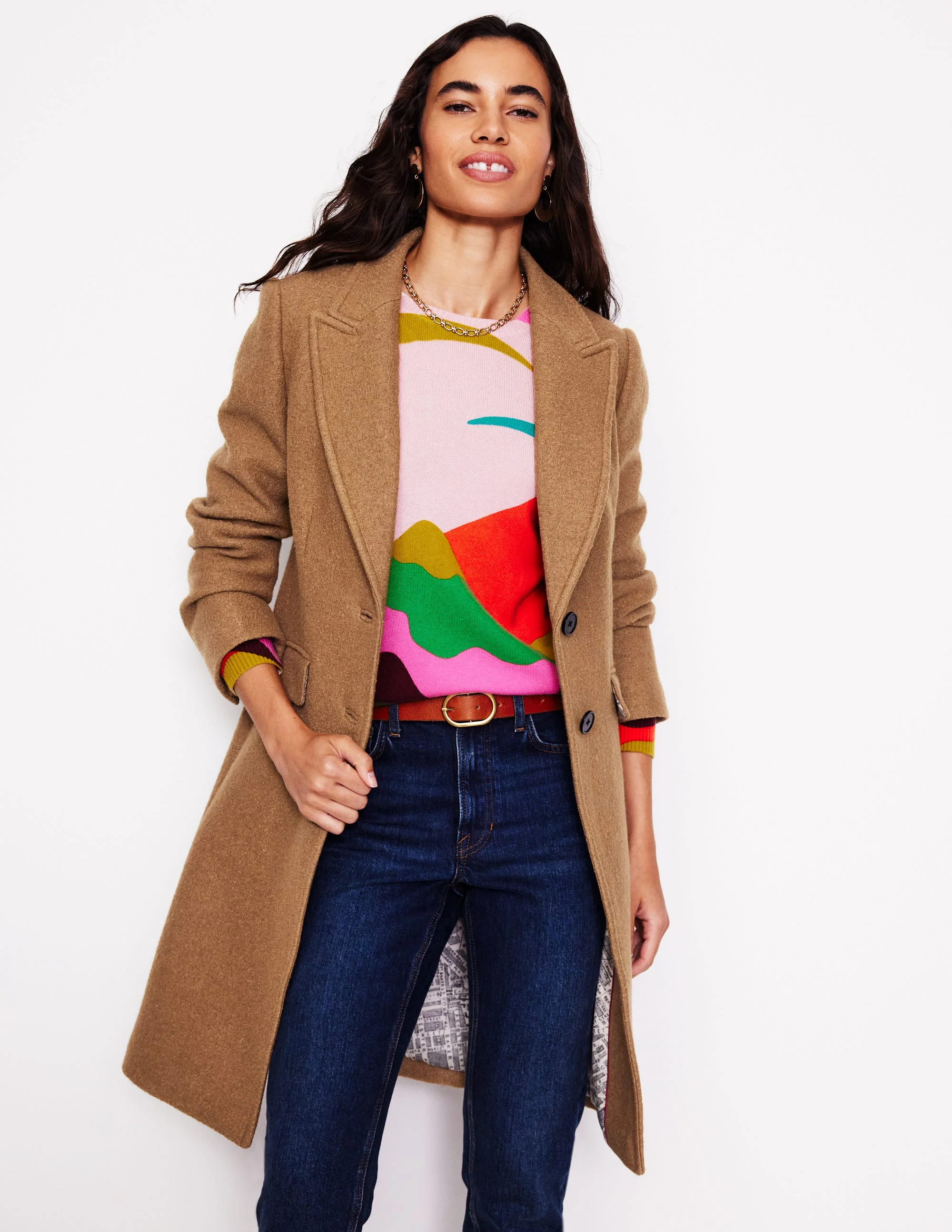 Chichester Textured Coat-Camel - Image 4
