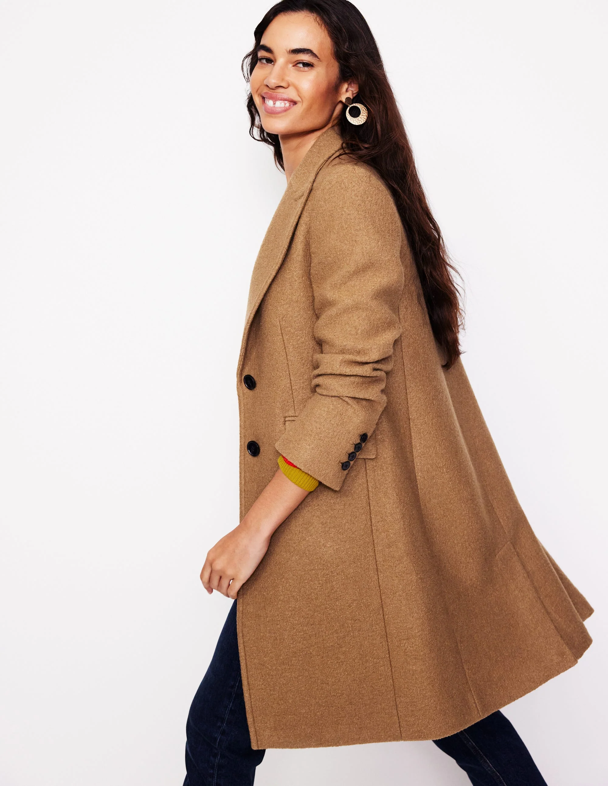 Chichester Textured Coat-Camel - Image 5