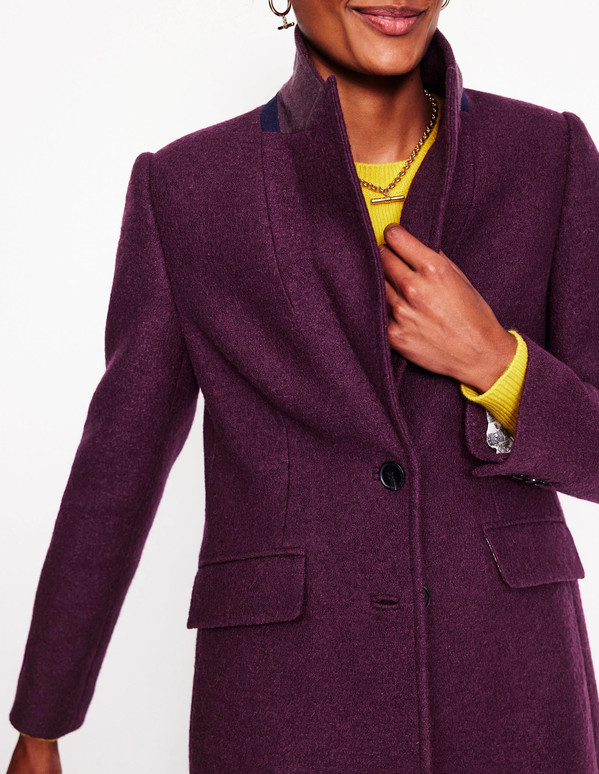 Chichester Textured Coat-Damson - Image 2