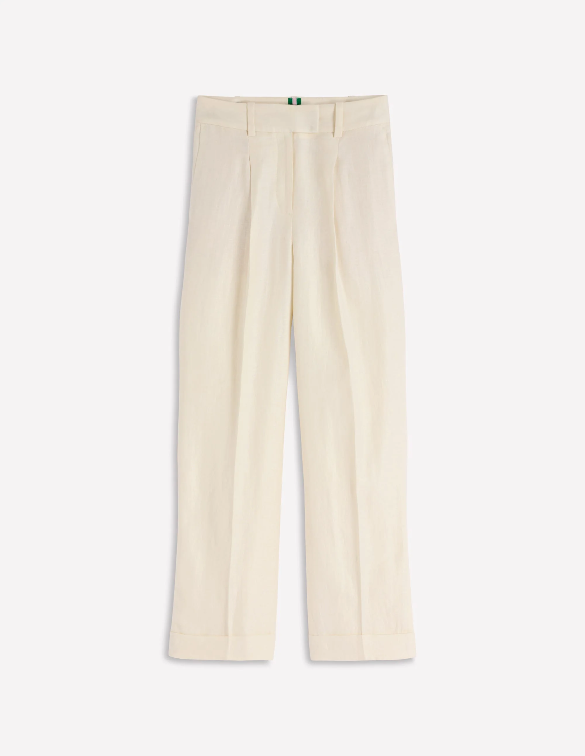 Chiswick Crop Linen Trousers-Ivory - Image 6