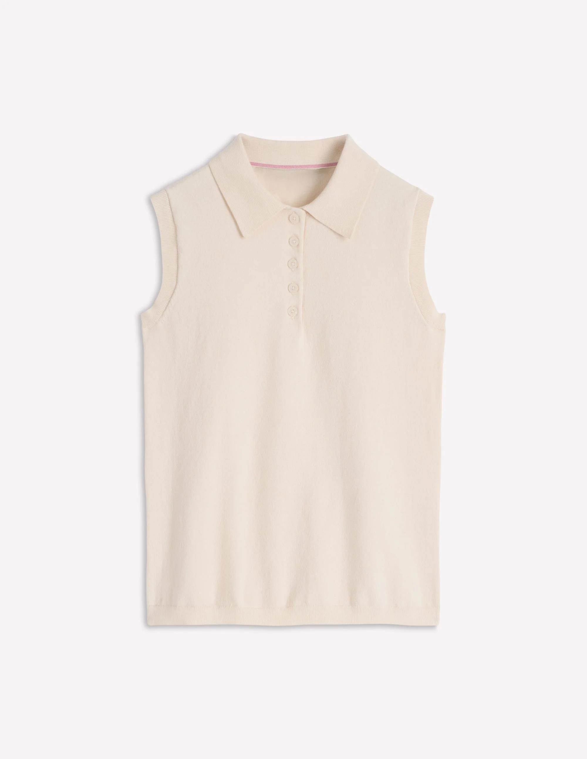 Chloe Henley Knitted Tank-Warm Ivory - Image 5