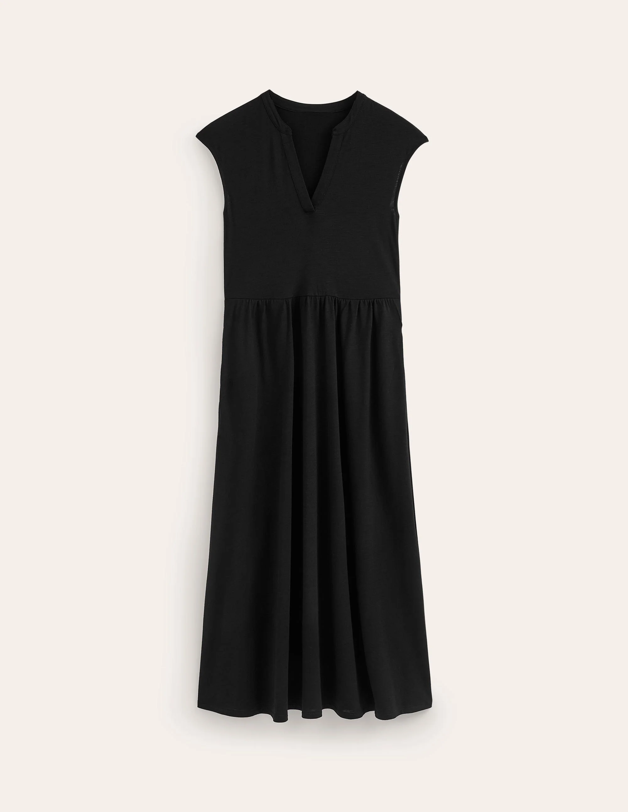Chloe Notch Jersey Midi Dress-Black - Image 5