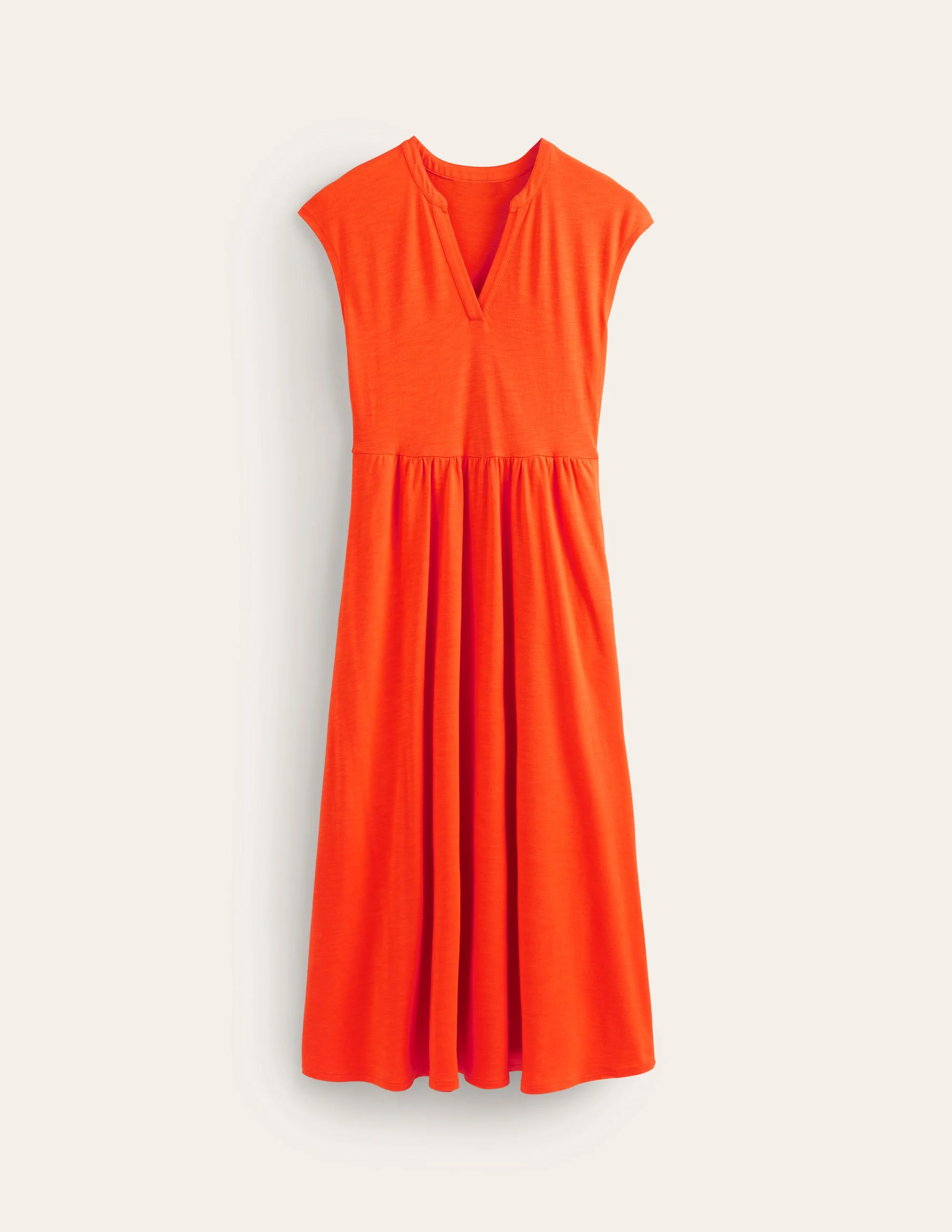 Chloe Notch Jersey Midi Dress-Mandarin Orange - Image 5
