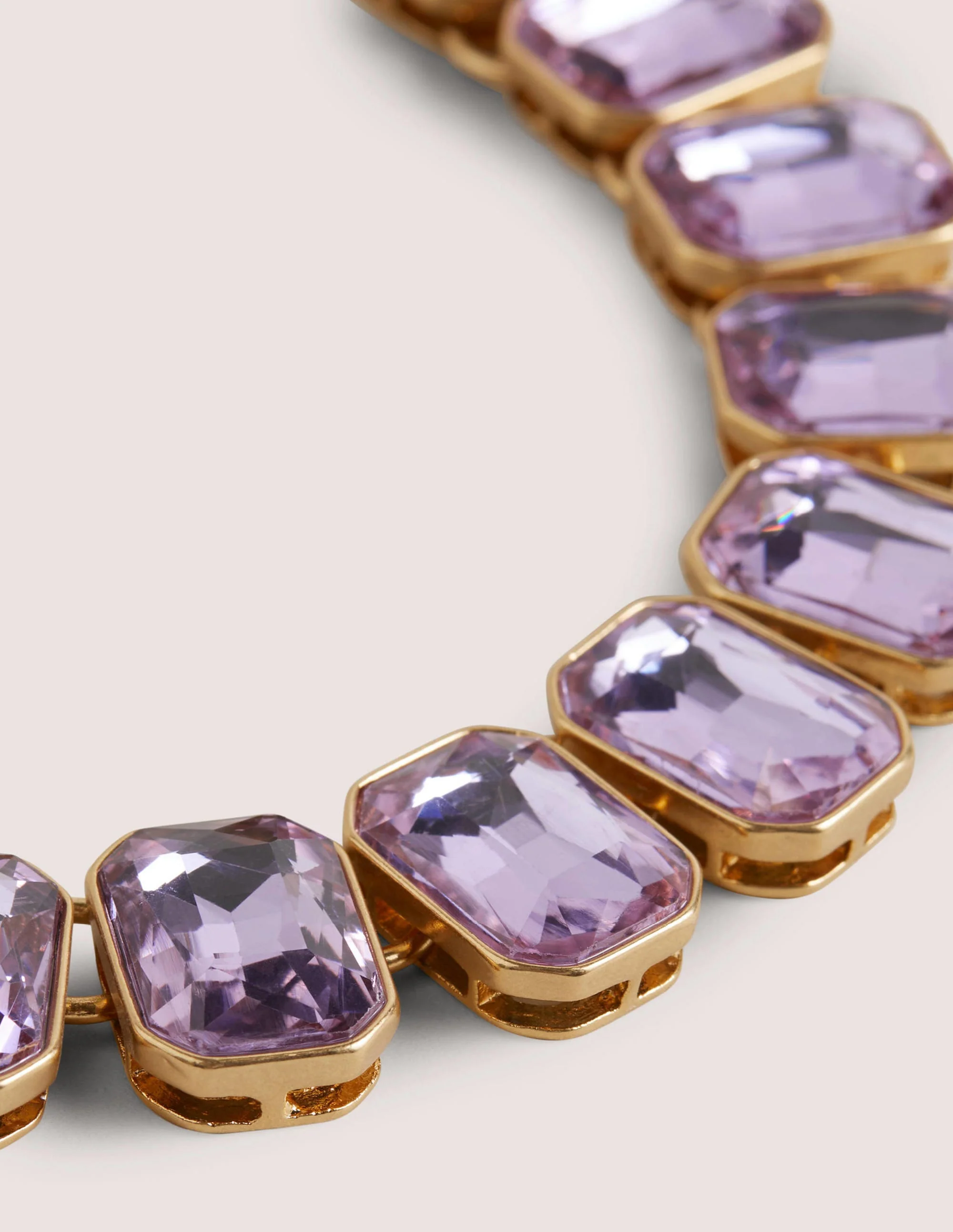 Chunky Jewelled Necklace-Purple - Image 2