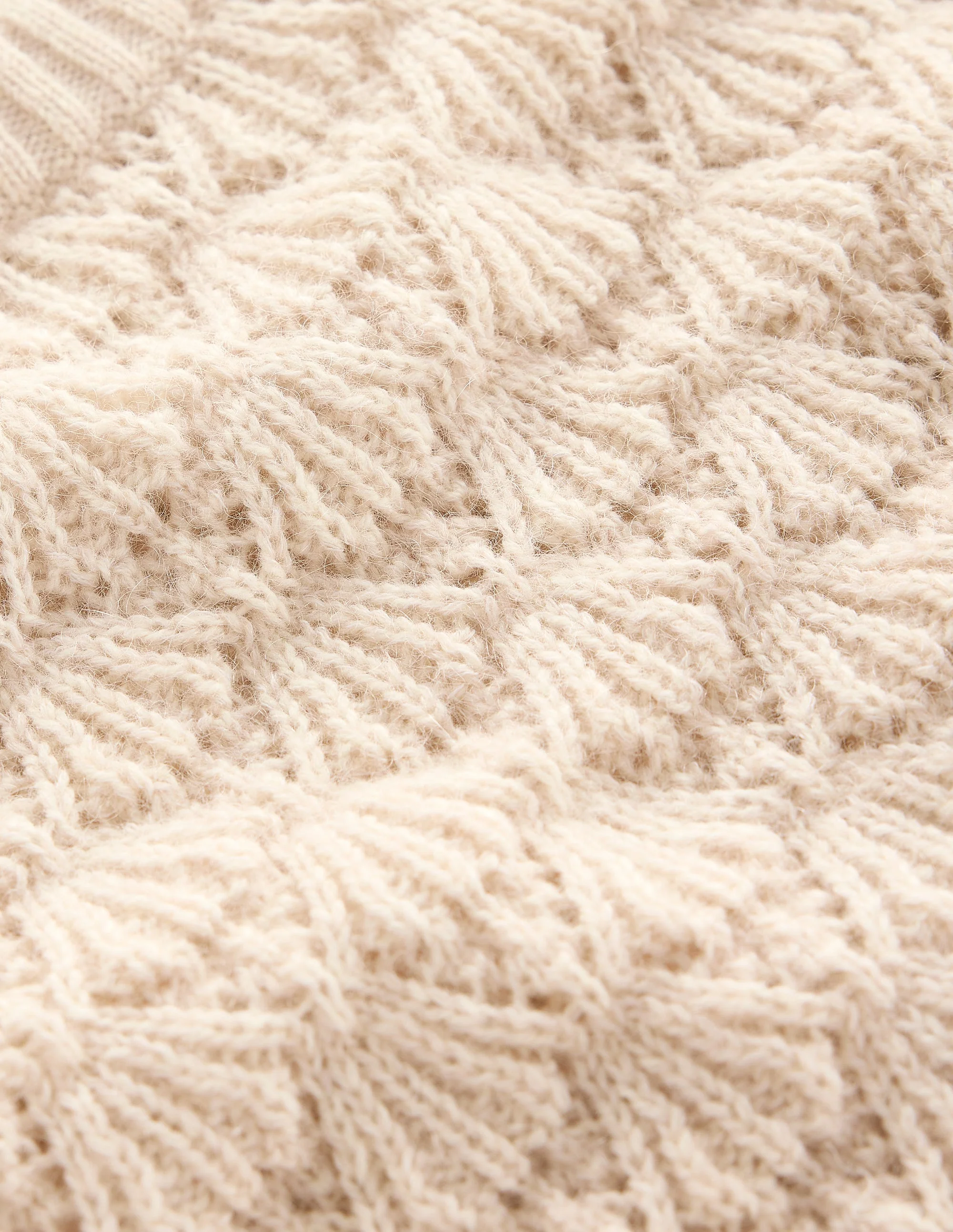 Chunky Pointelle Jumper-Warm Ivory - Image 6