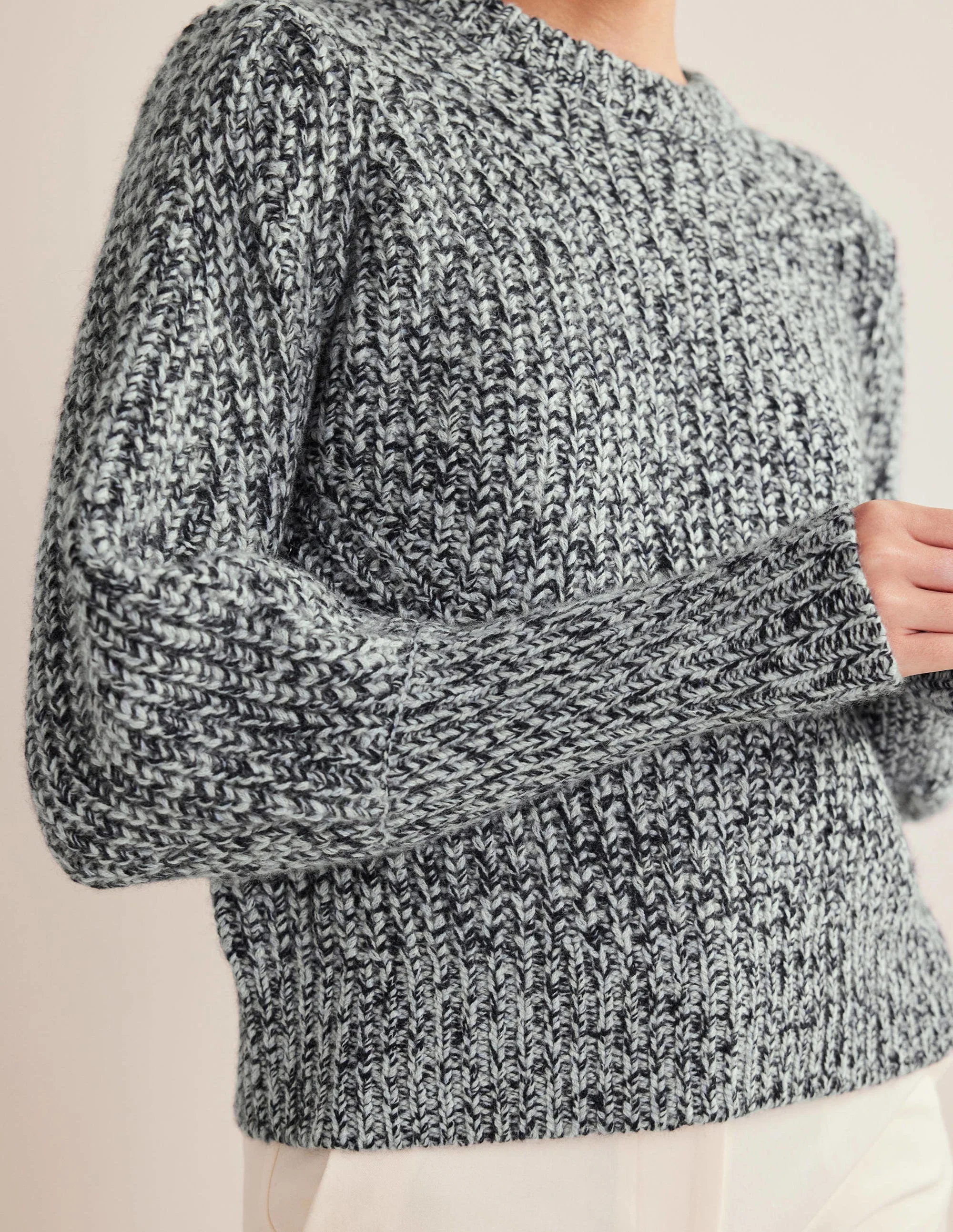 Chunky-Rib Cashmere Jumper-Blues Melange - Image 2
