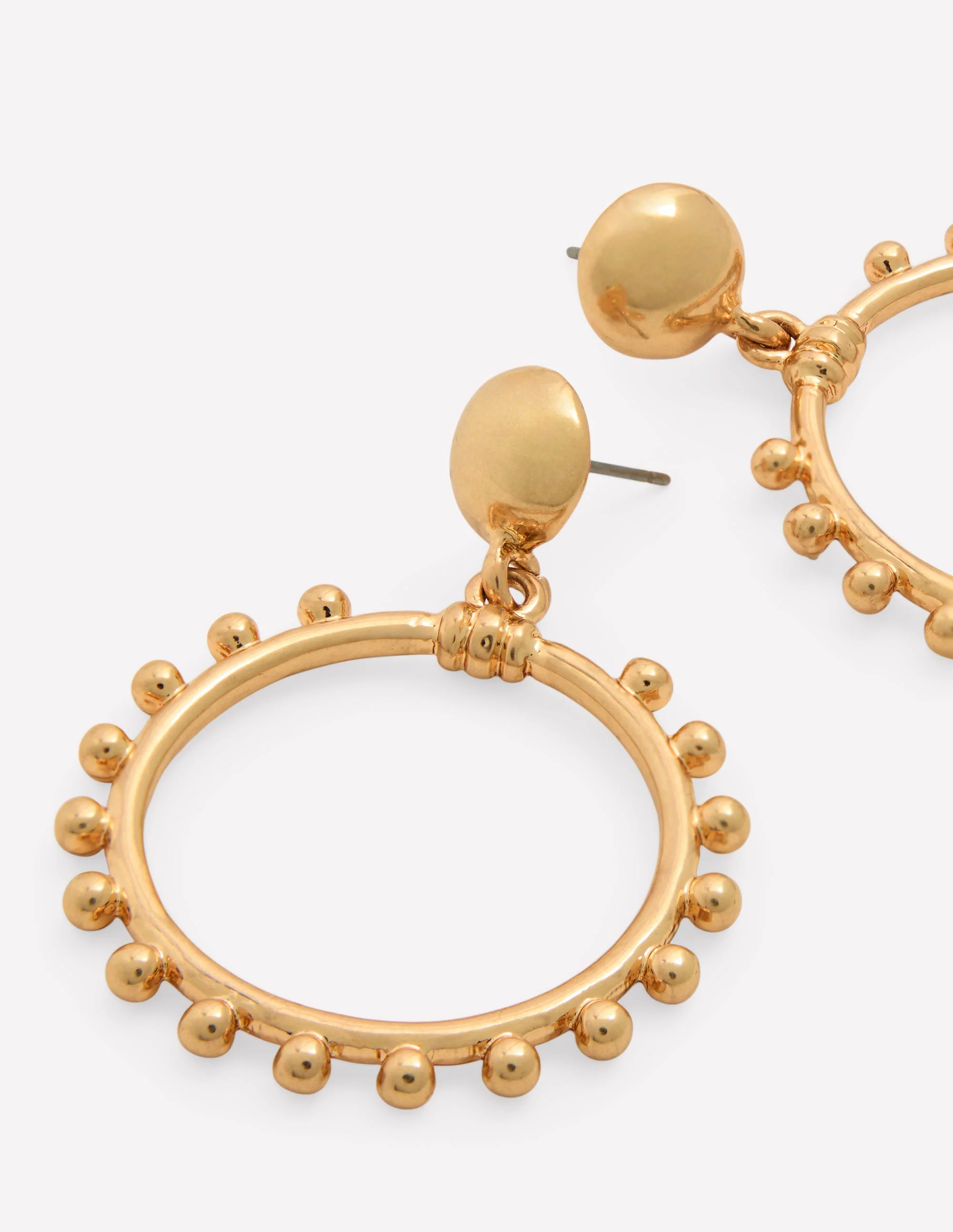 Circle Ring Earrings-Gold Colour - Image 3