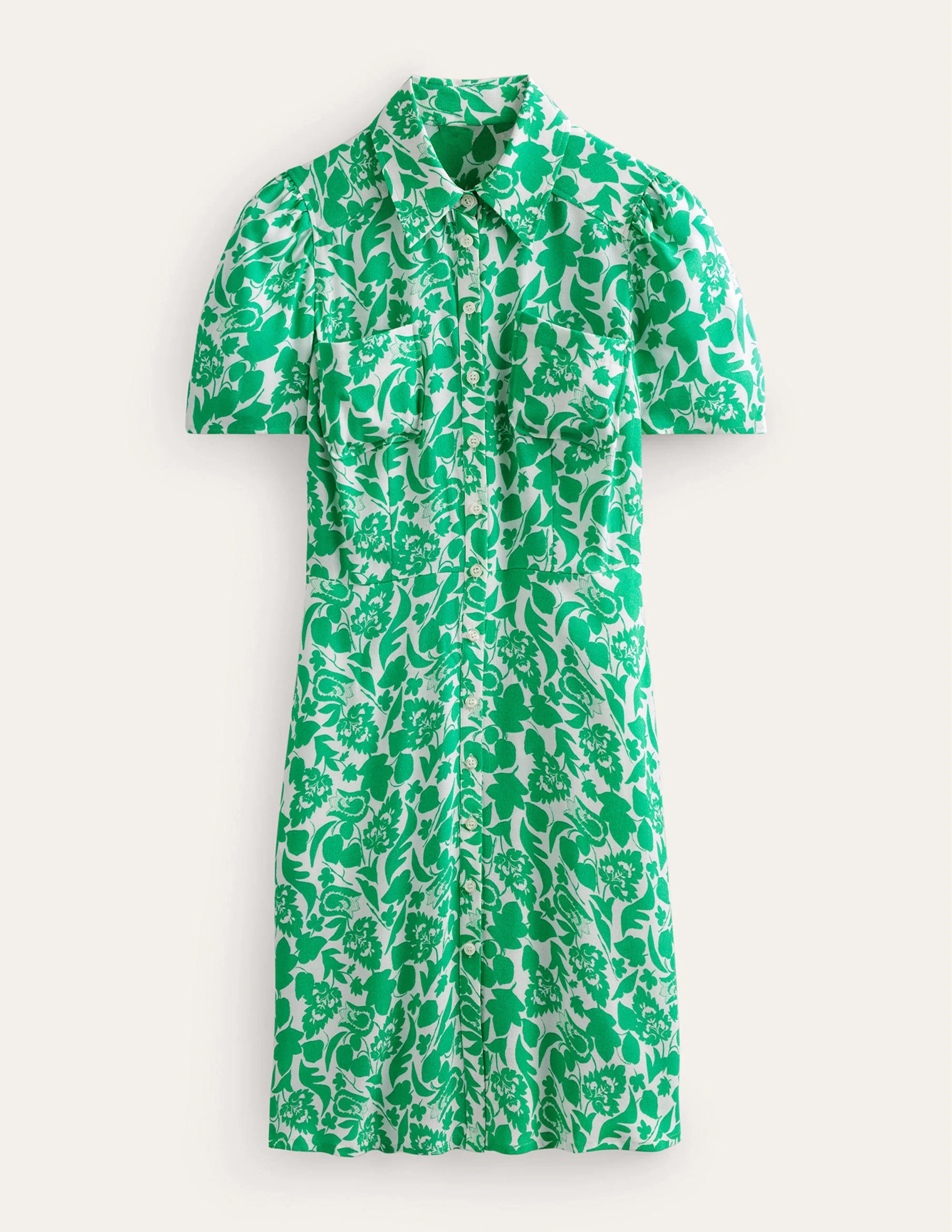 Clara Shirt Dress-Green, Tulip Bloom - Image 5