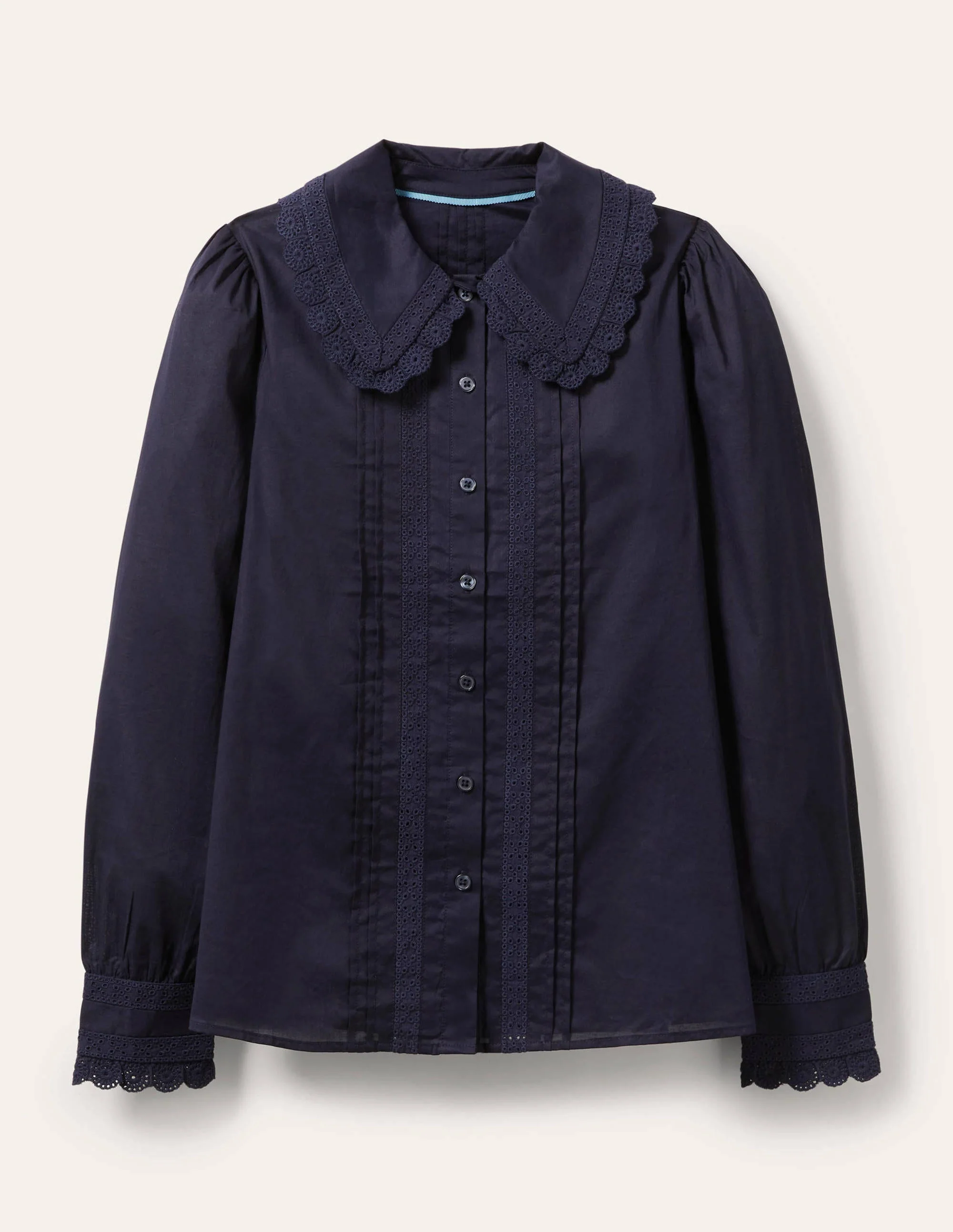 Clare Broderie Shirt-Navy - Image 6