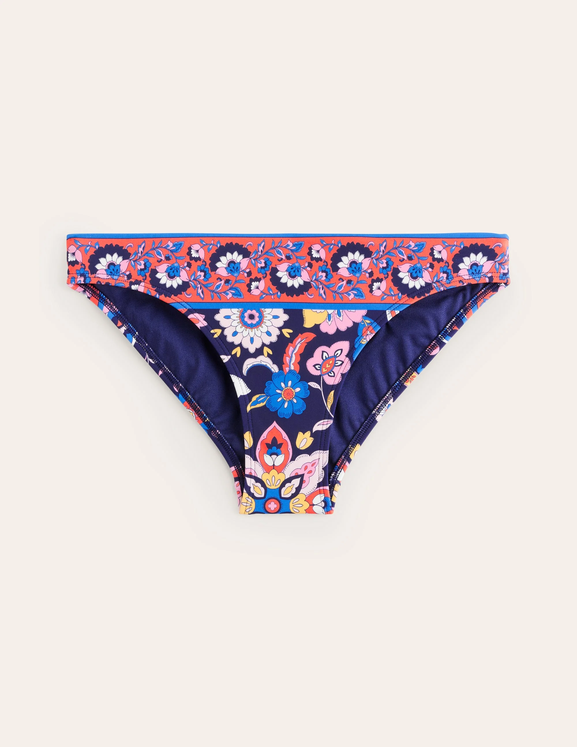 Classic Bikini Bottoms-Mandarin Red, Botanical Sprig - Image 5