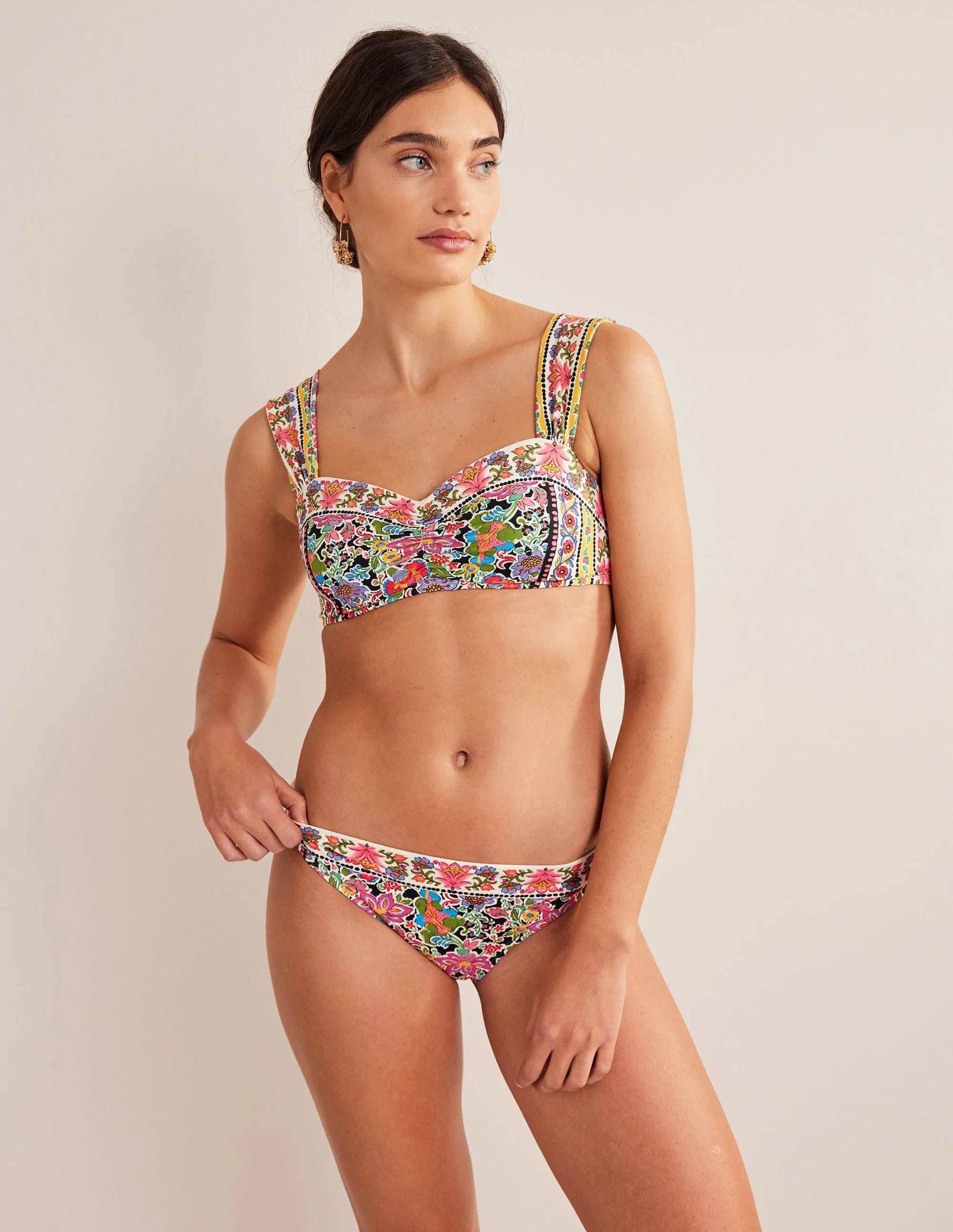 Classic Bikini Bottoms-Multi, Carnation Garden