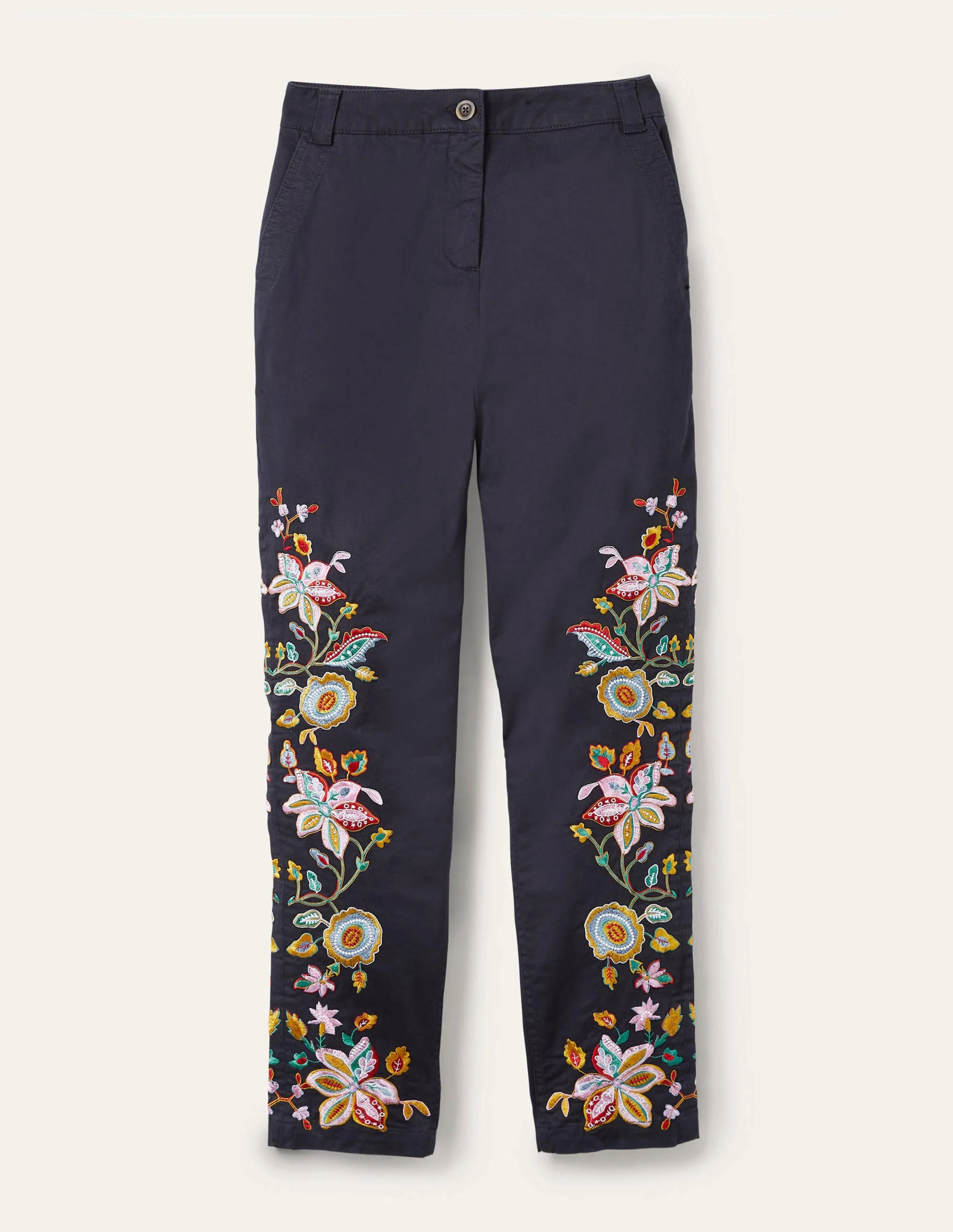 Classic Chino Trousers-Navy Embroidered - Image 7