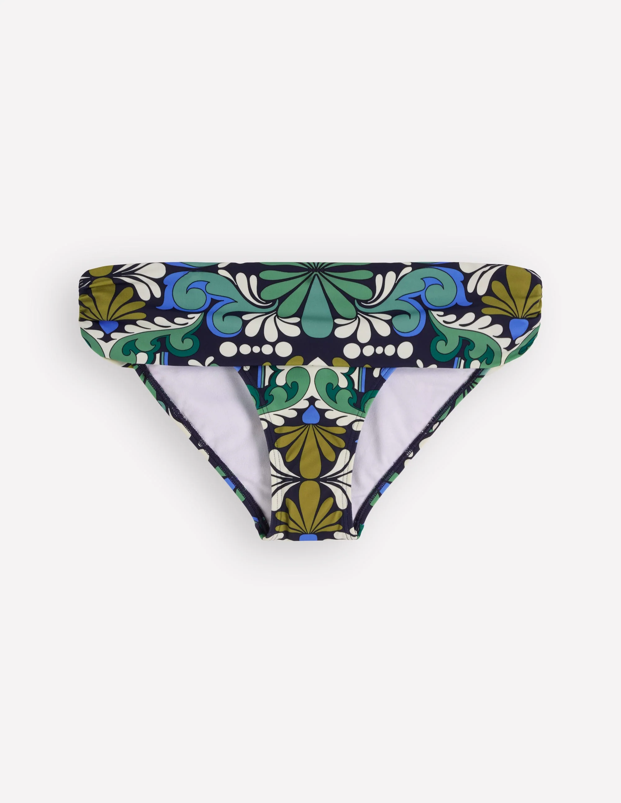 Classic Fold Bikini Bottoms-French Navy, Bloom Tapestry - Image 6