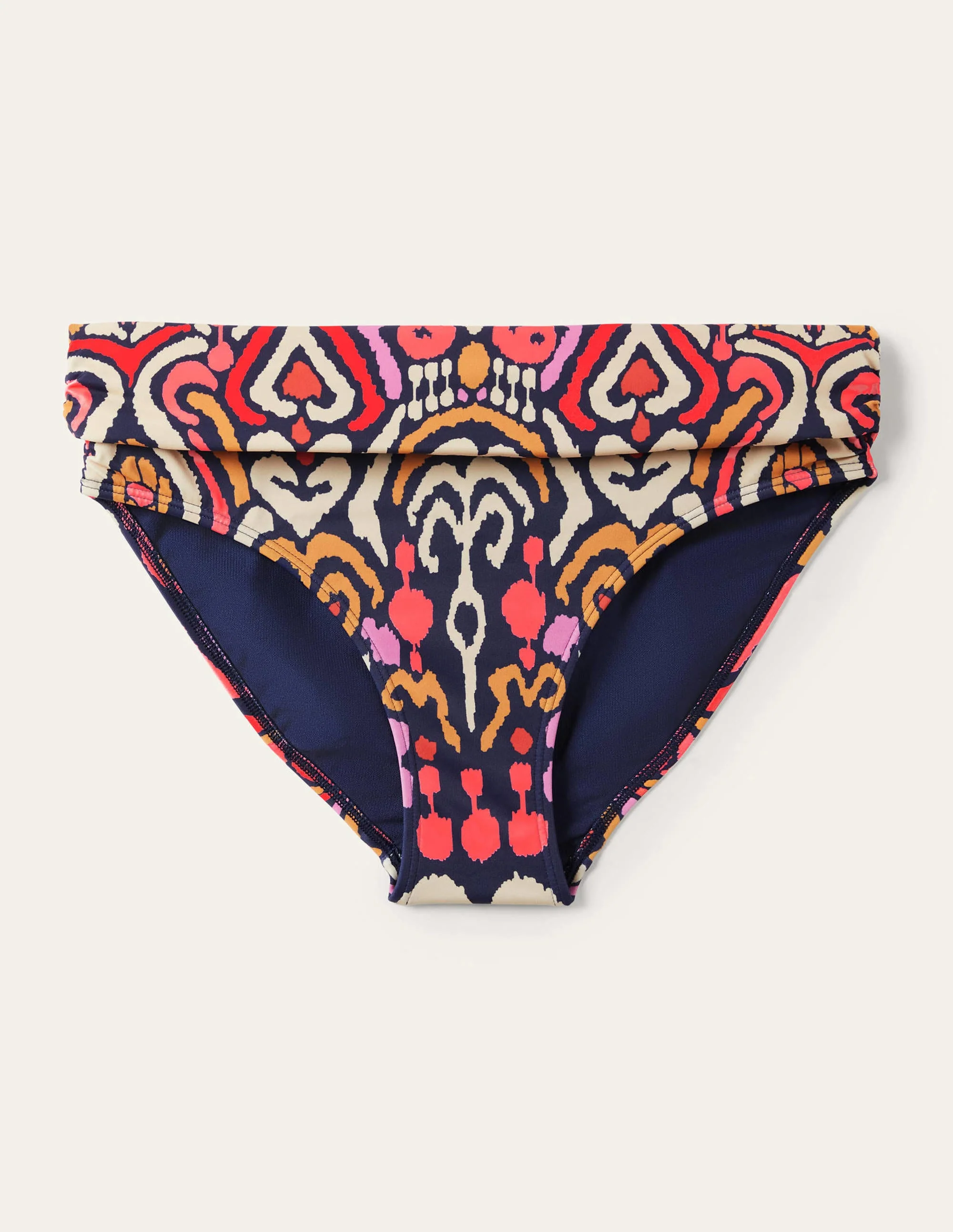 Classic Fold Bikini Bottoms-French Navy, Ikat Charm - Image 6