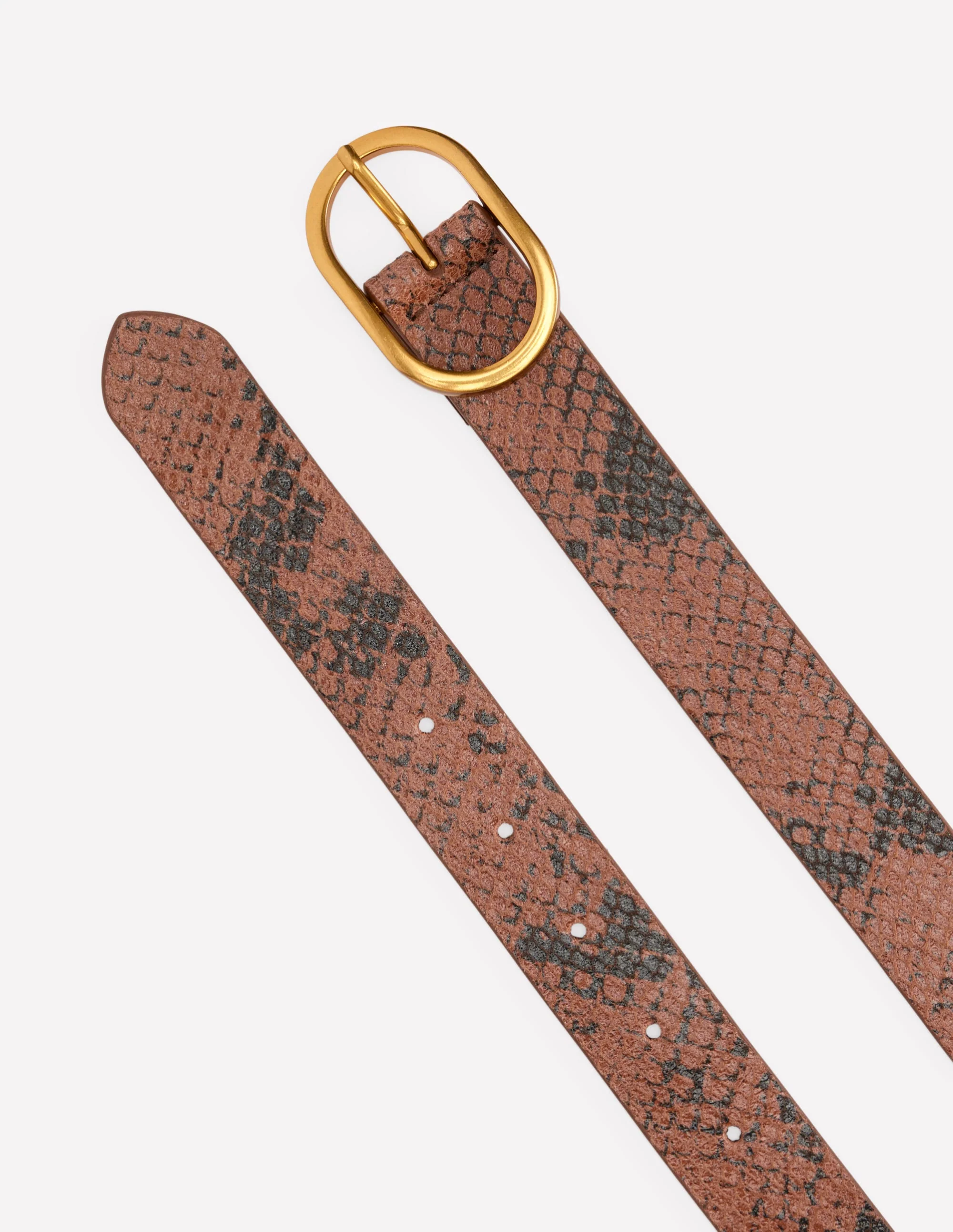 Classic Leather Belt-Brown Snake Print - Image 3