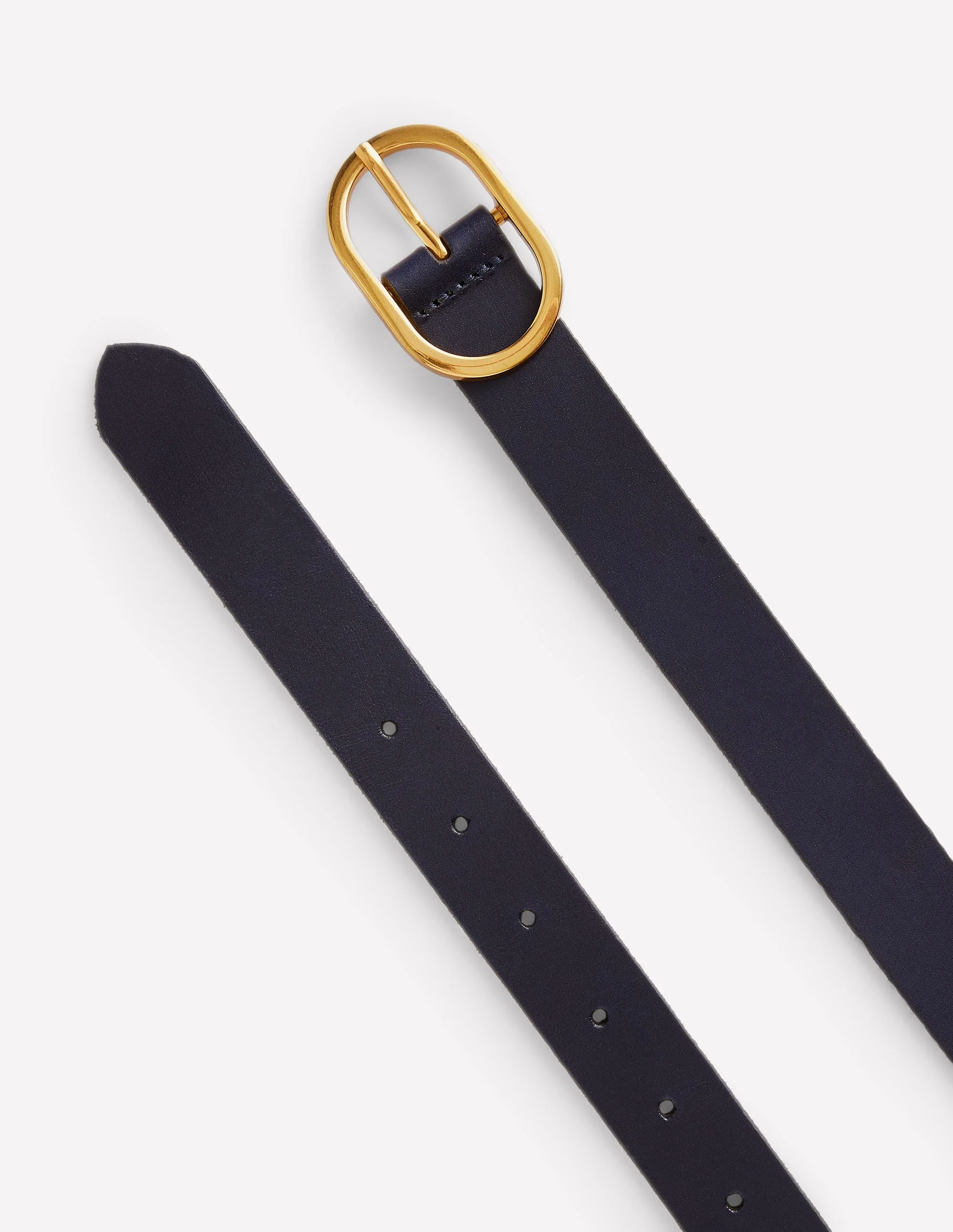 Classic Leather Belt-Navy - Image 3