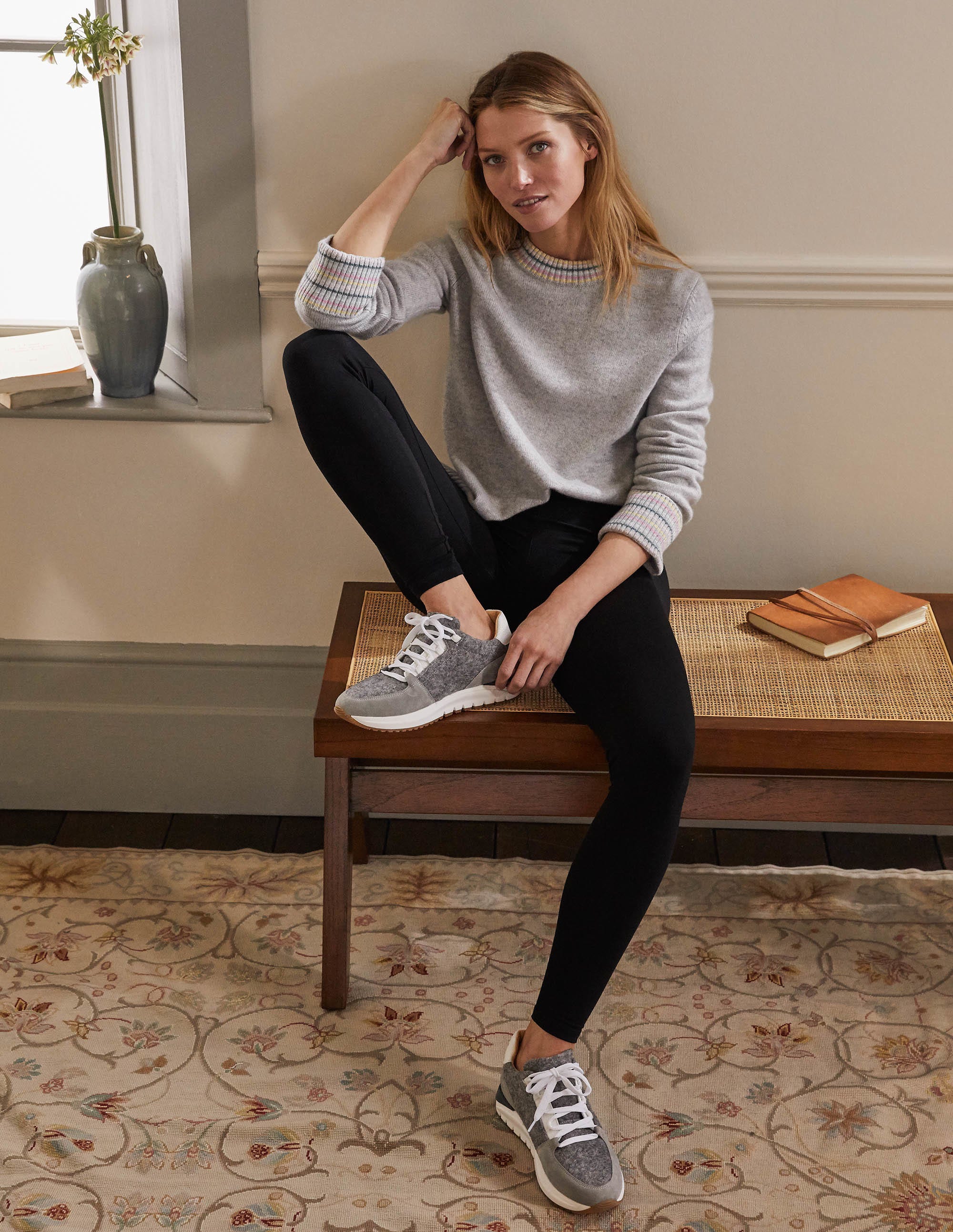 Classic Trainers-Grey Marl Melton/Grey Suede - Image 4