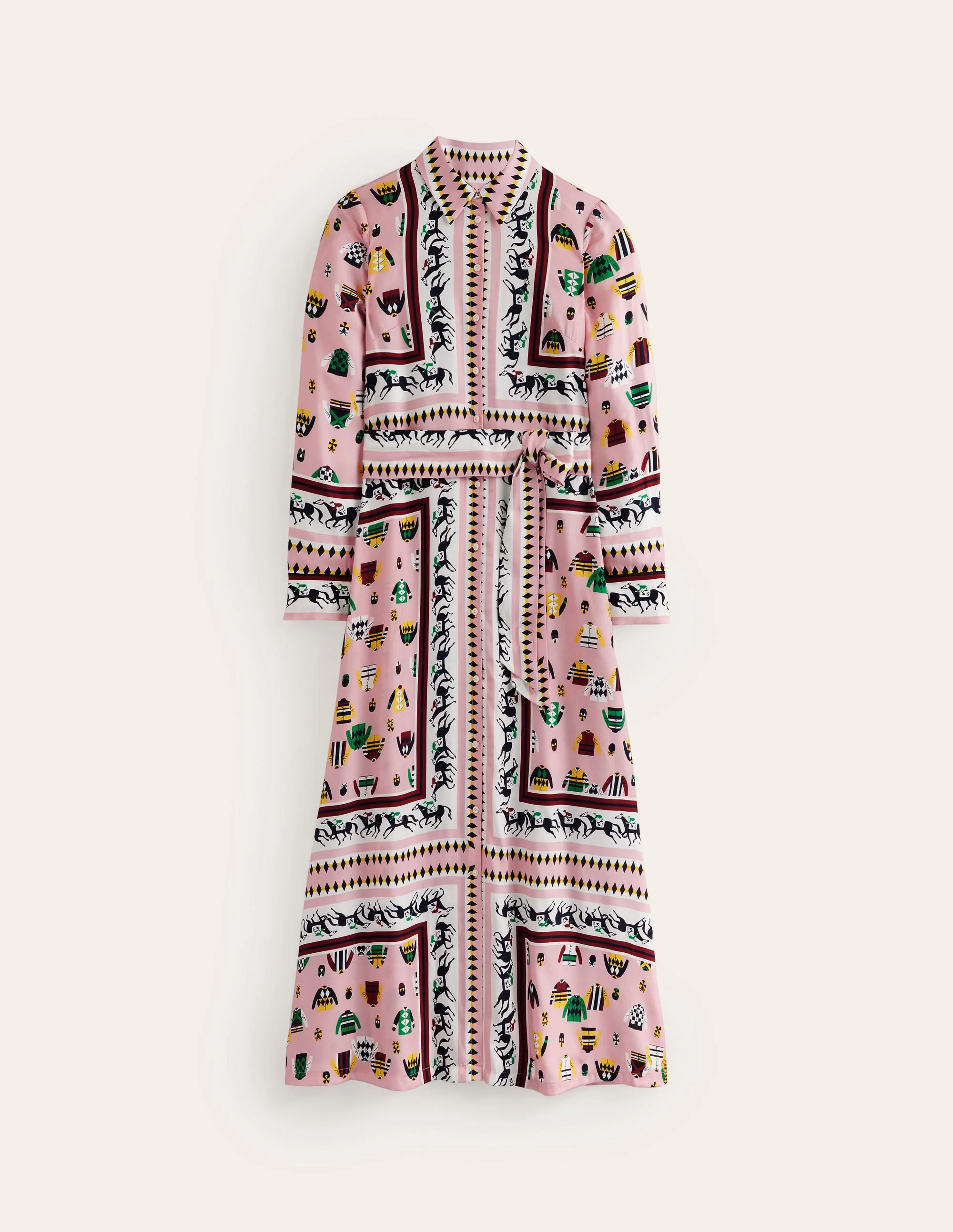 Claudia Maxi Shirt Dress-Chalky Pink, Races - Image 6