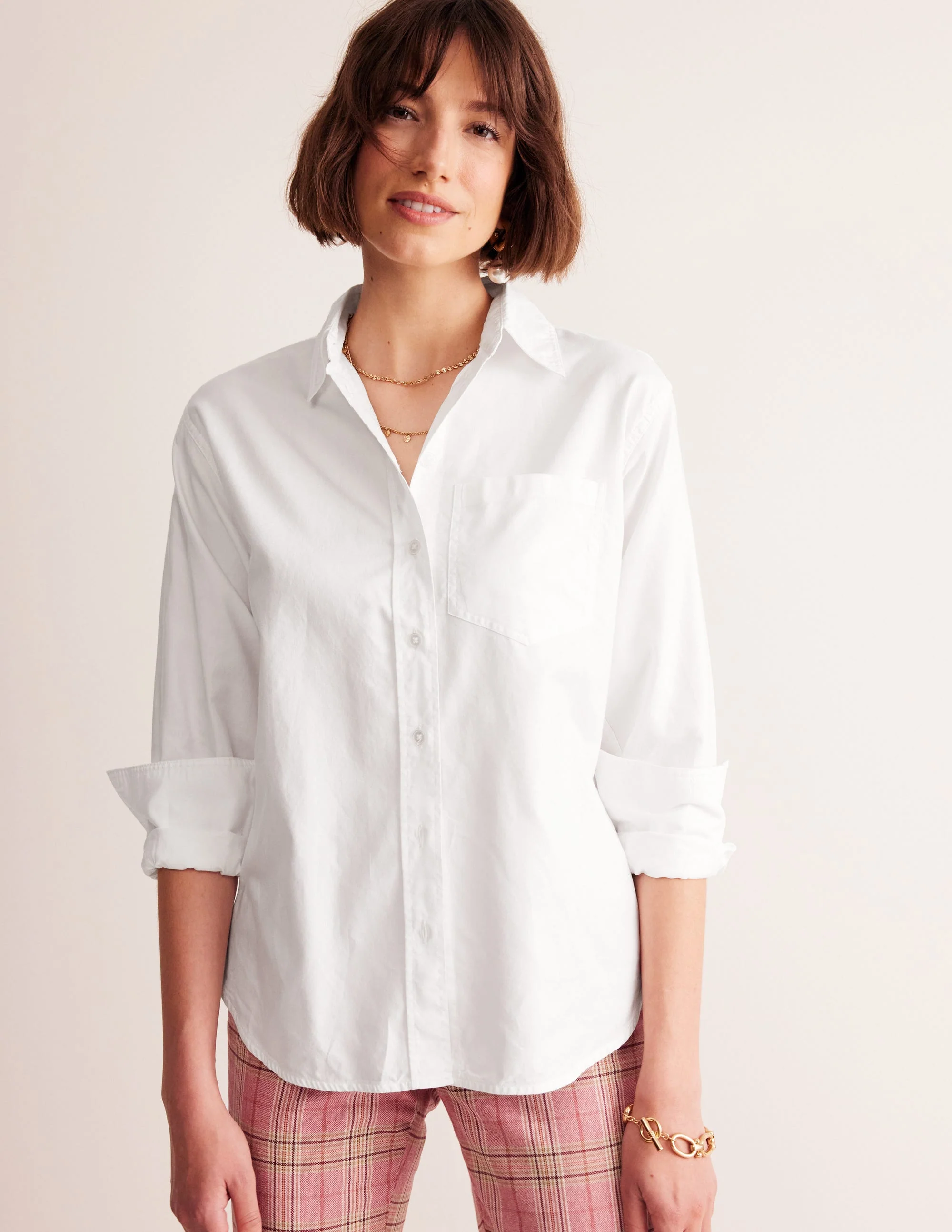 Connie Relaxed Cotton Shirt-White - Image 4