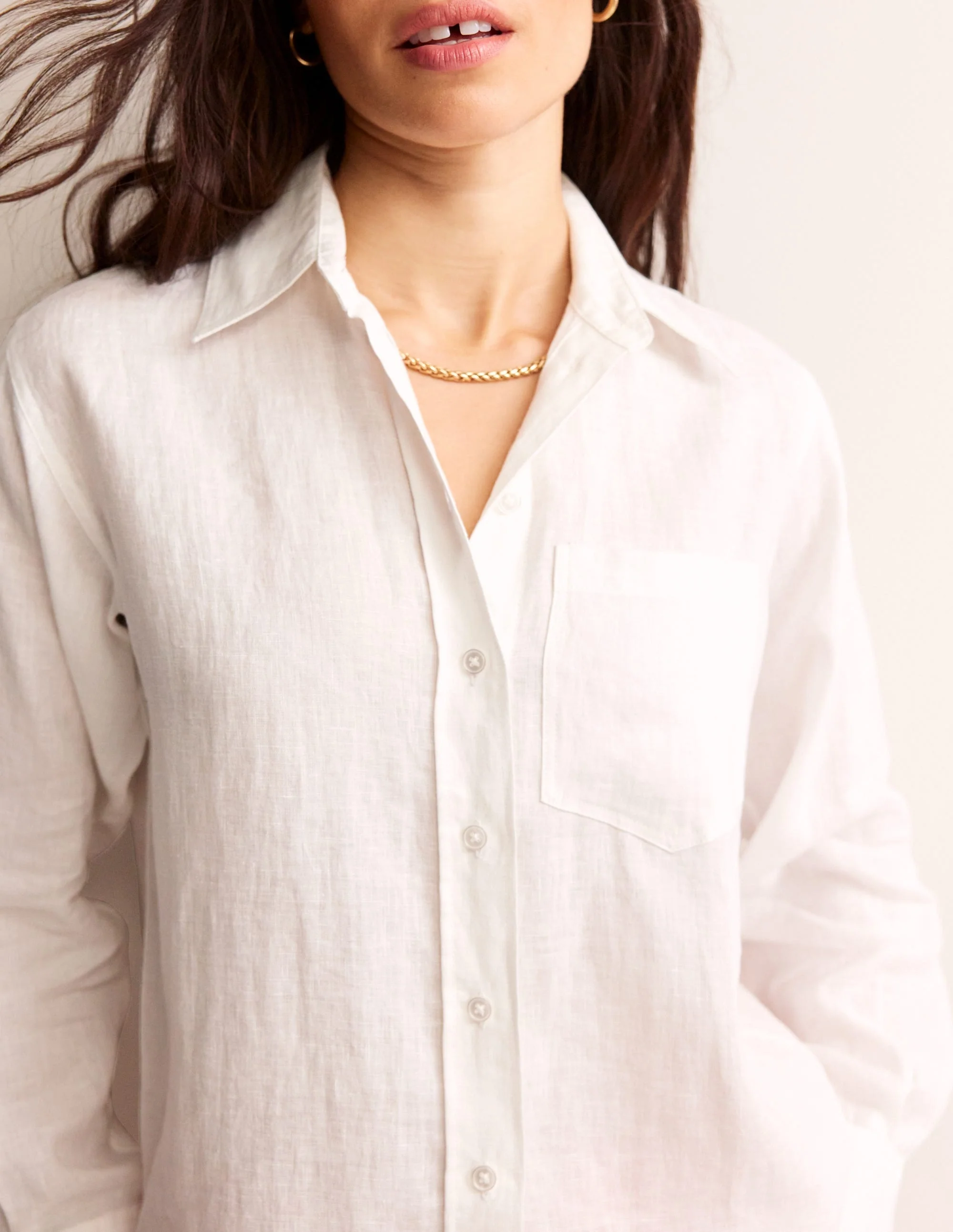 Connie Relaxed Linen Shirt-White - Image 2