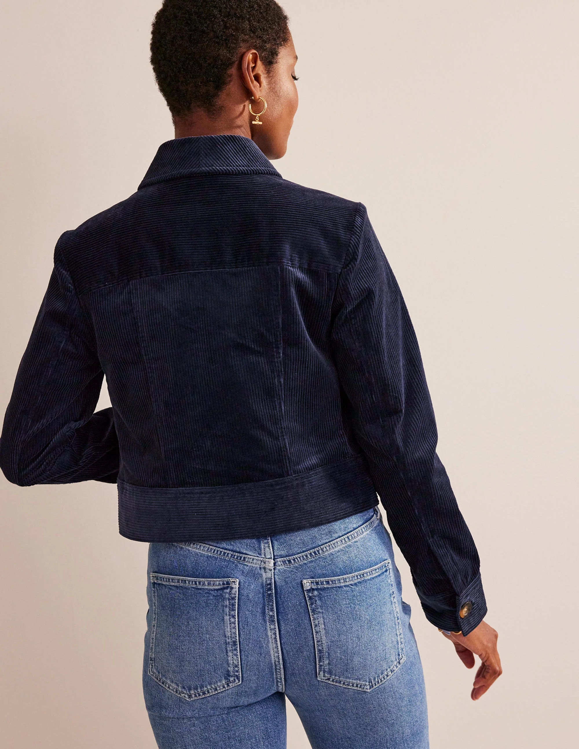Corduroy Jacket-Navy - Image 3