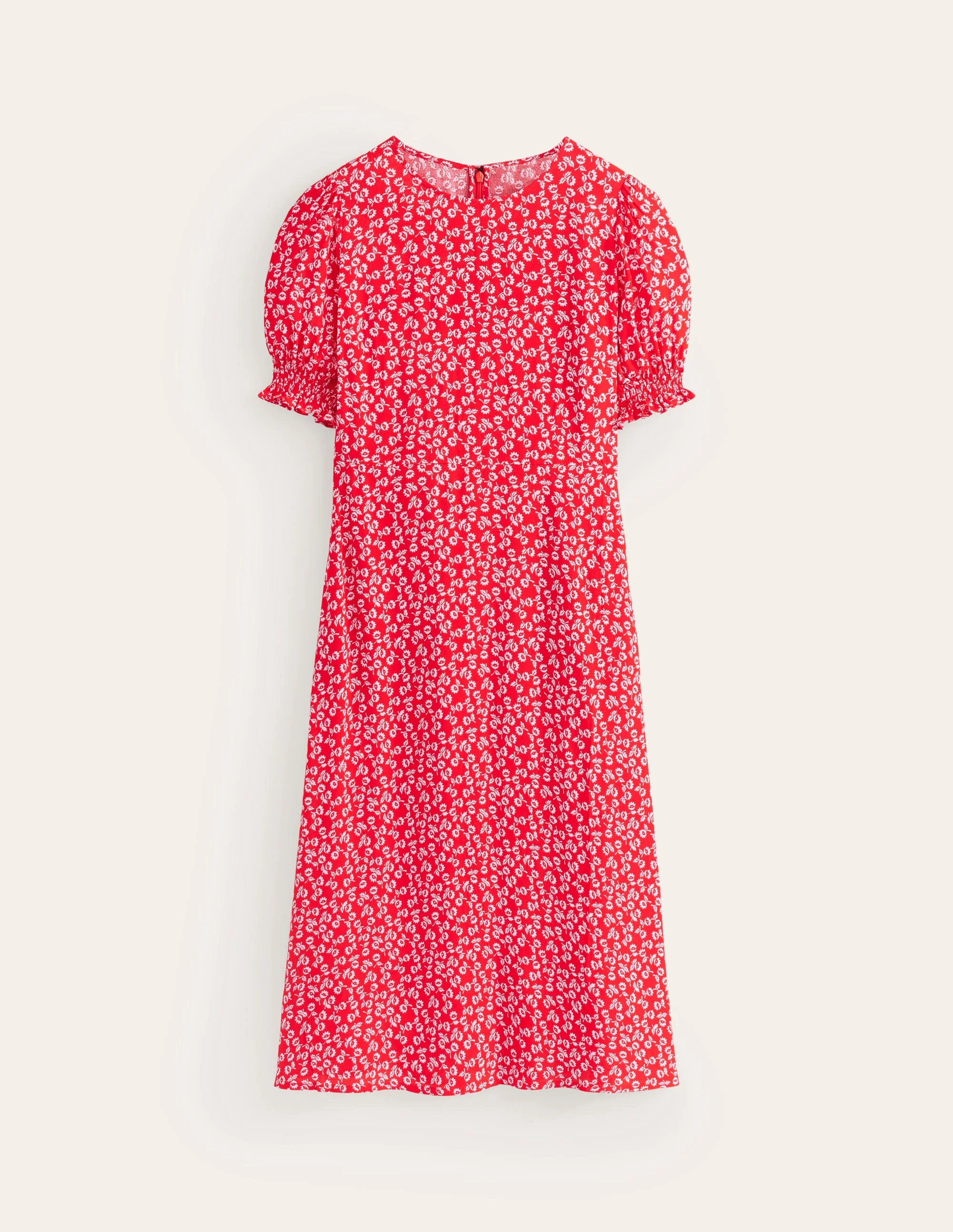 Corinne Midi Tea Dress-Flame Scarlet, Ditsy Bud - Image 6
