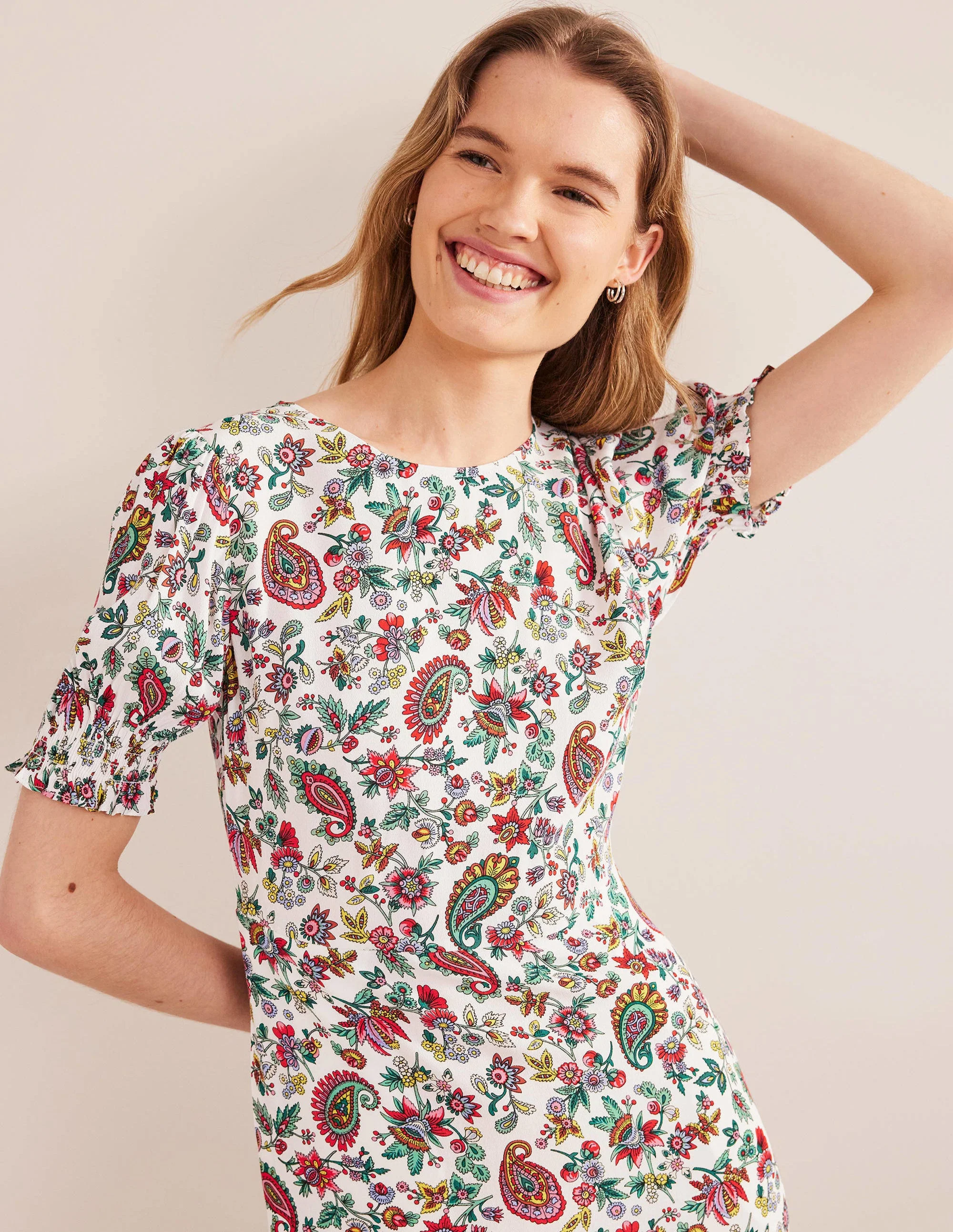 Corinne Midi Tea Dress-Multi, Dandelion Paisley - Image 4