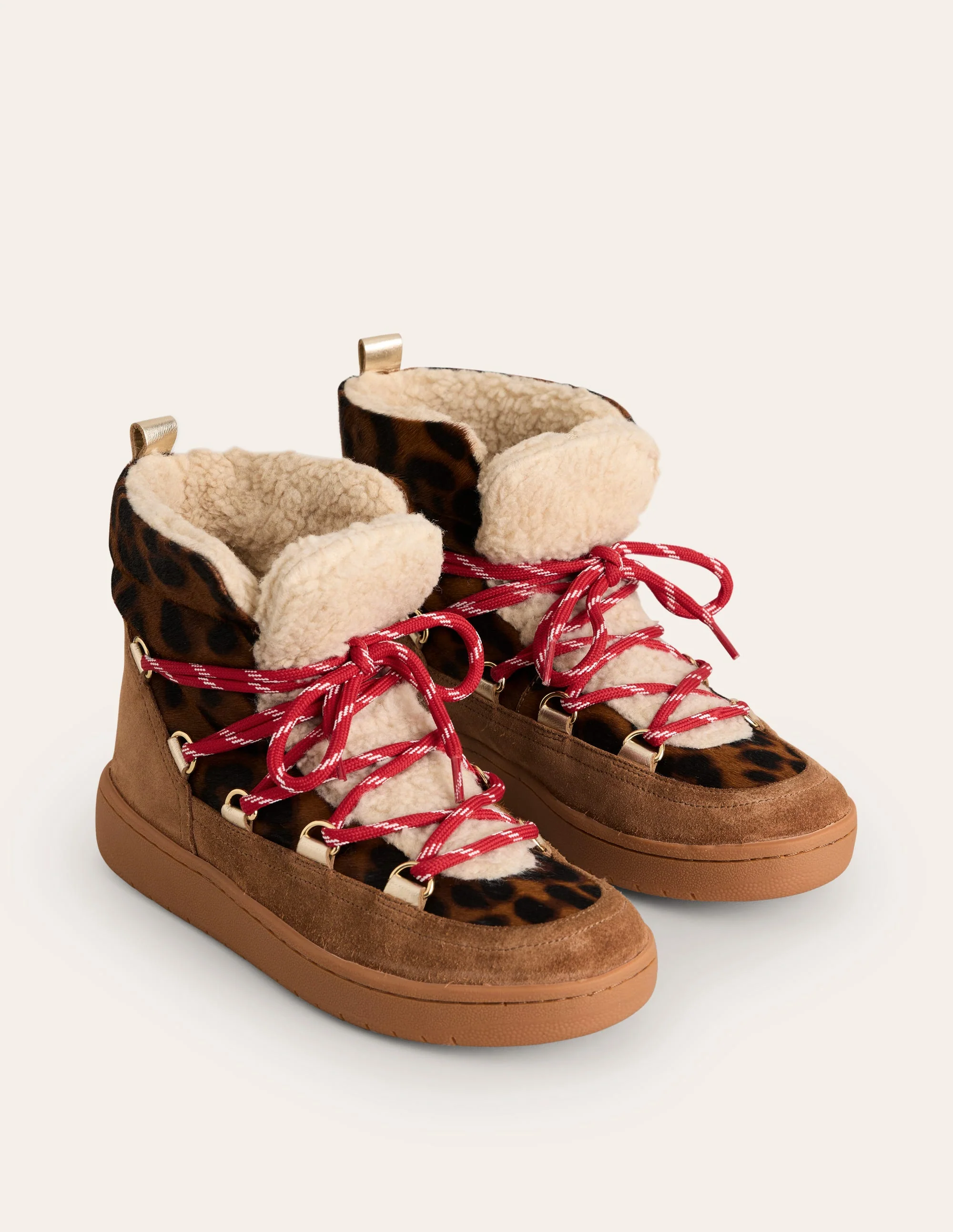 Cosy Lace Up Boot-Dark Classic Leopard - Image 3