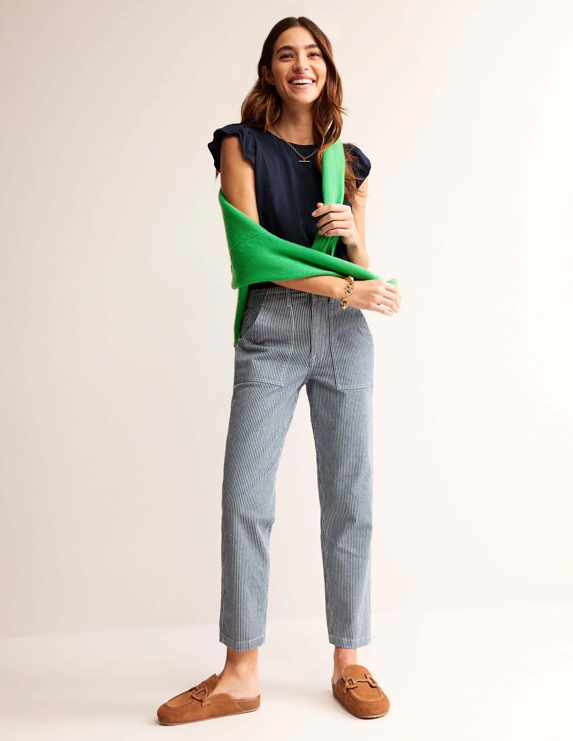 Cotton Flutter Top-Navy - Image 4