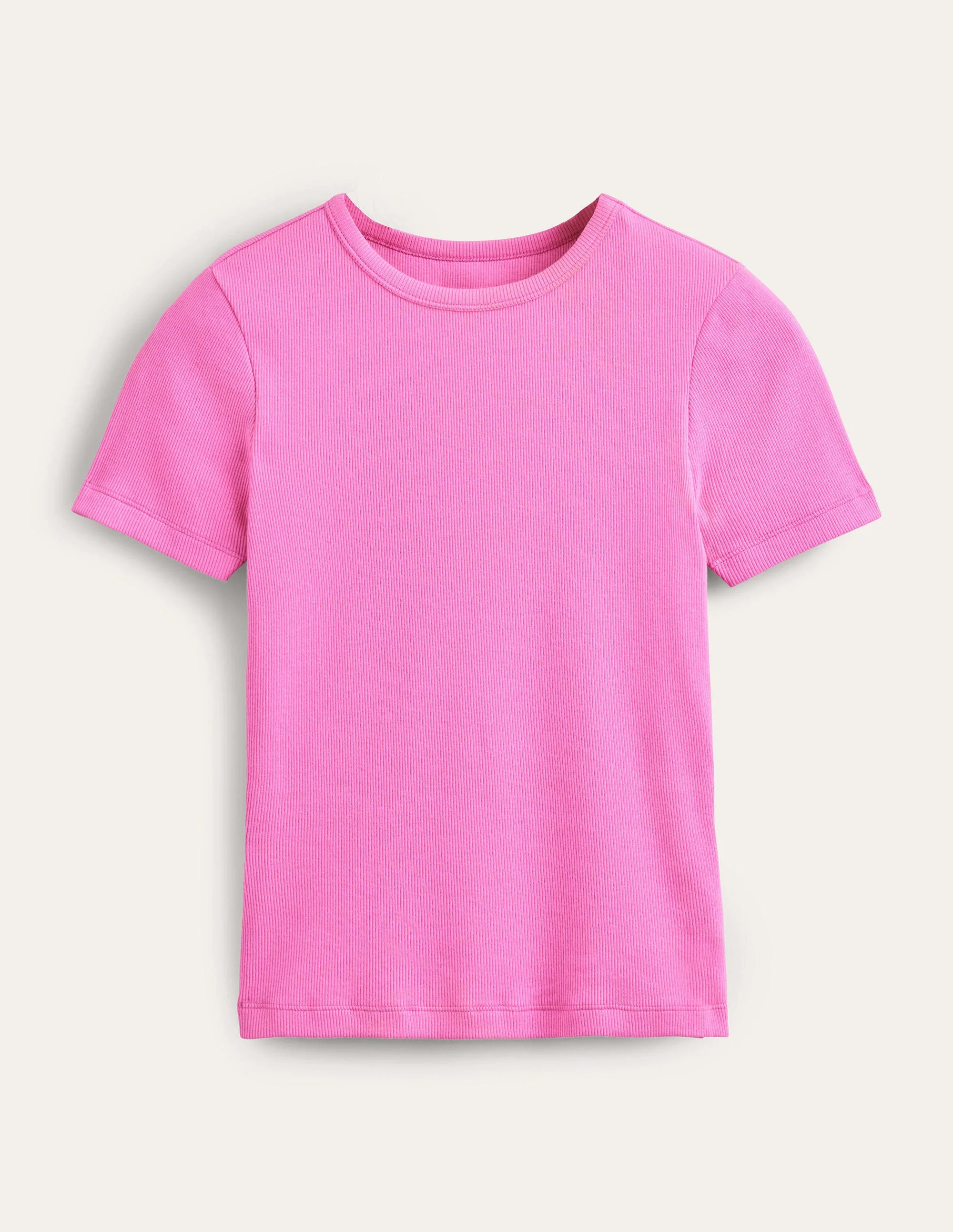 Cotton Ribbed T-Shirt-Plum Blossom - Image 5