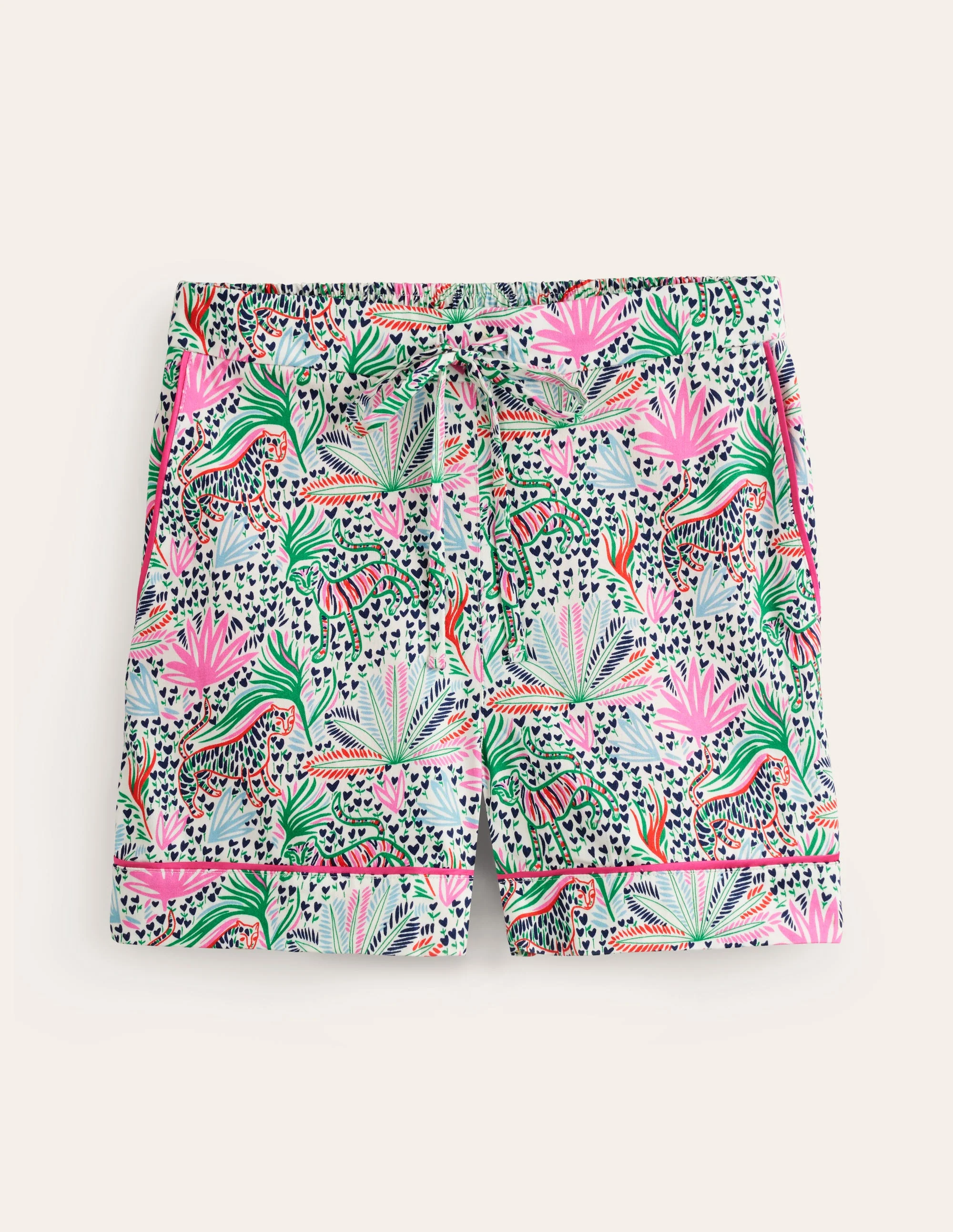 Cotton Sateen Pyjama Shorts-Multi, Wilderness - Image 5