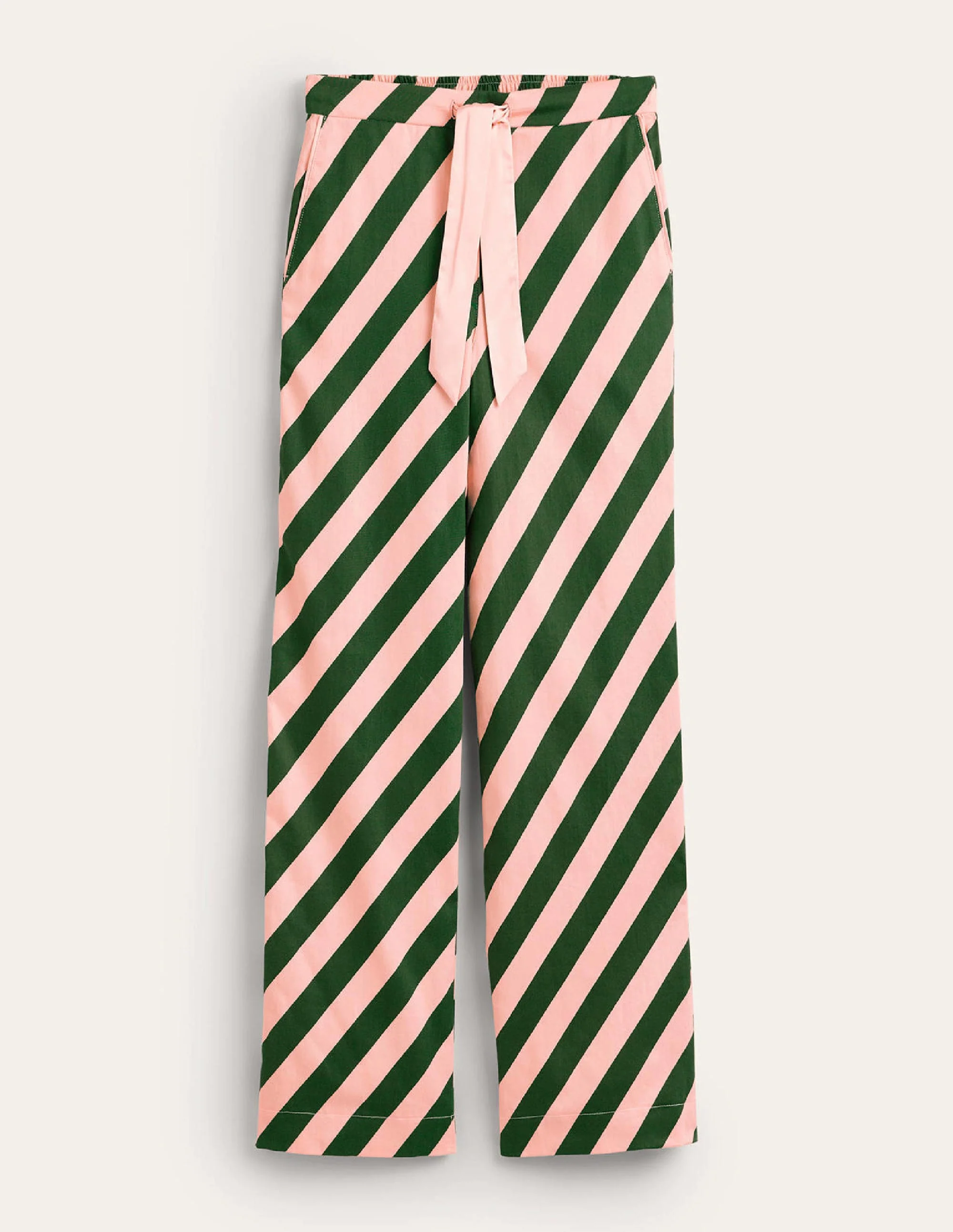 Cotton Sateen Pyjama Trousers-Pink Cherry Cascade - Image 5