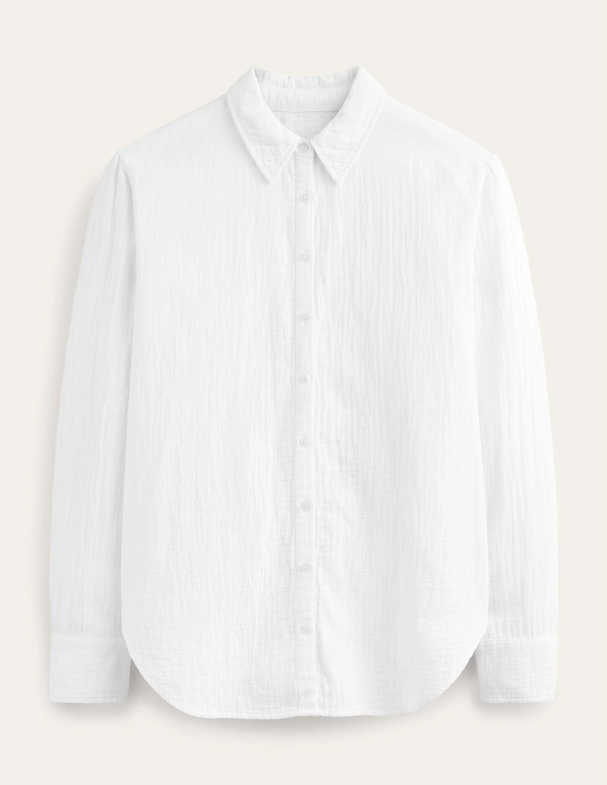 Cotton Texture Shirt-White - Image 5