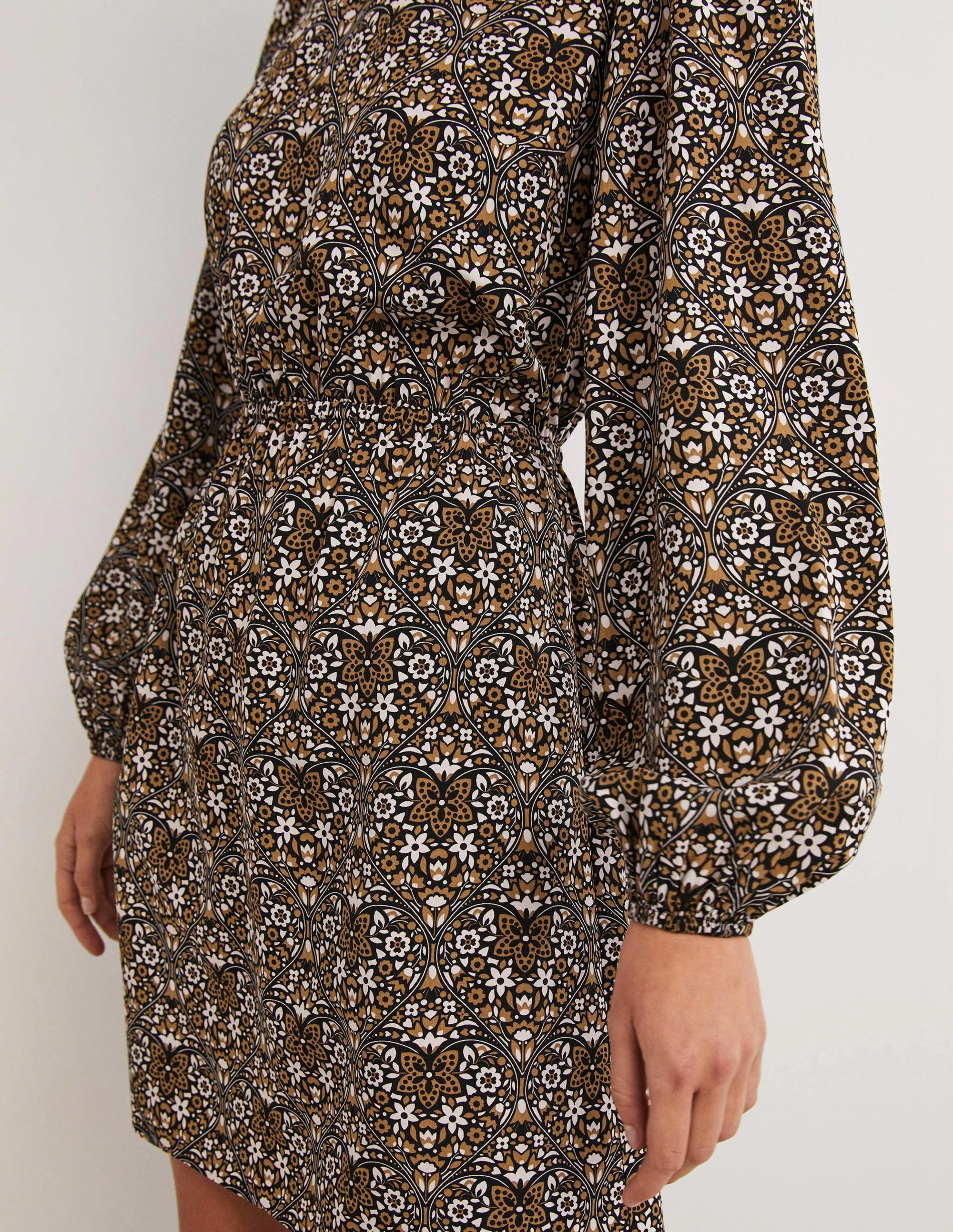 Crew Neck Dress-Dijon, Heart Bloom - Image 2