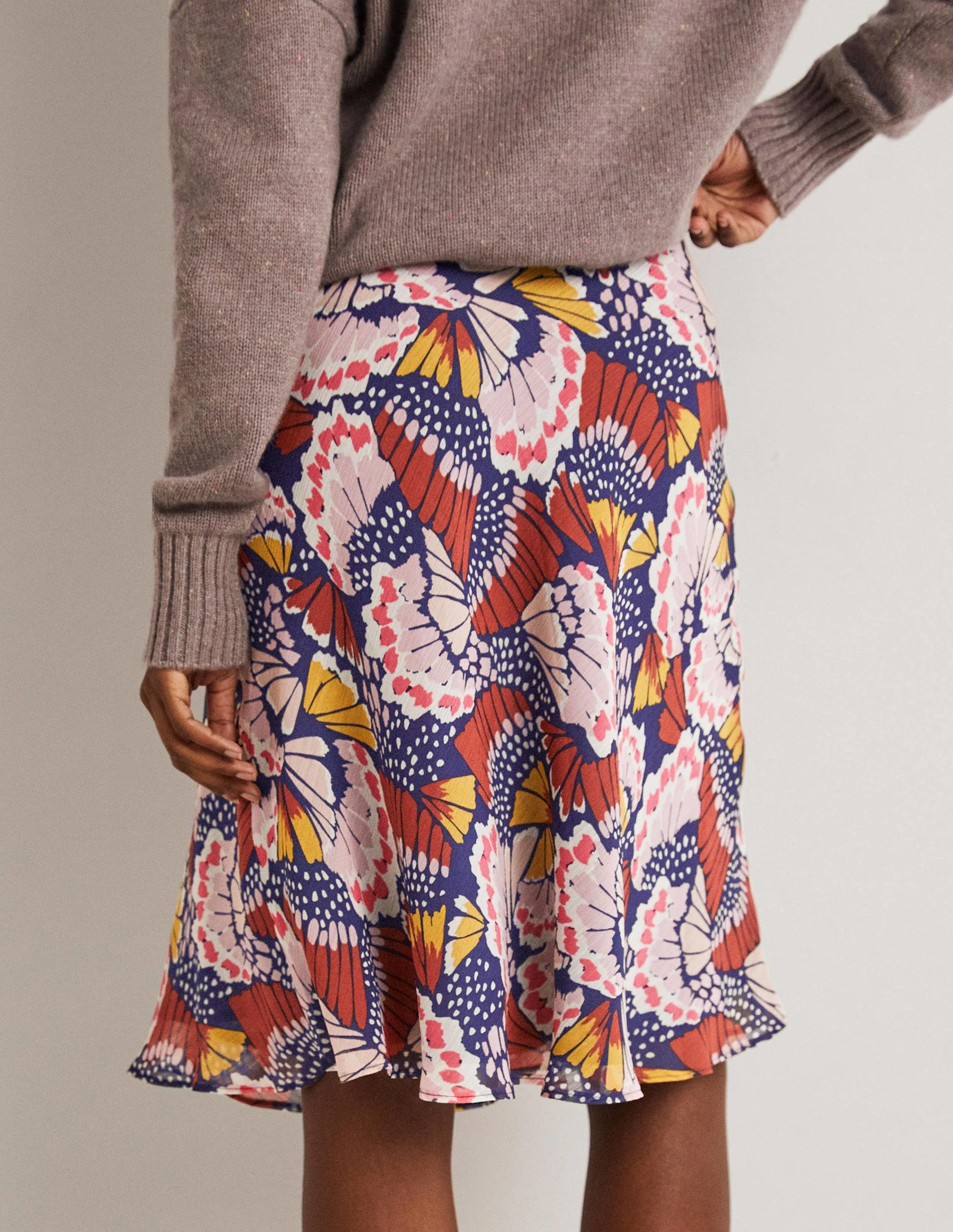Crinkle Bias-cut Skirt-Multi, Petal Stamp - Image 3