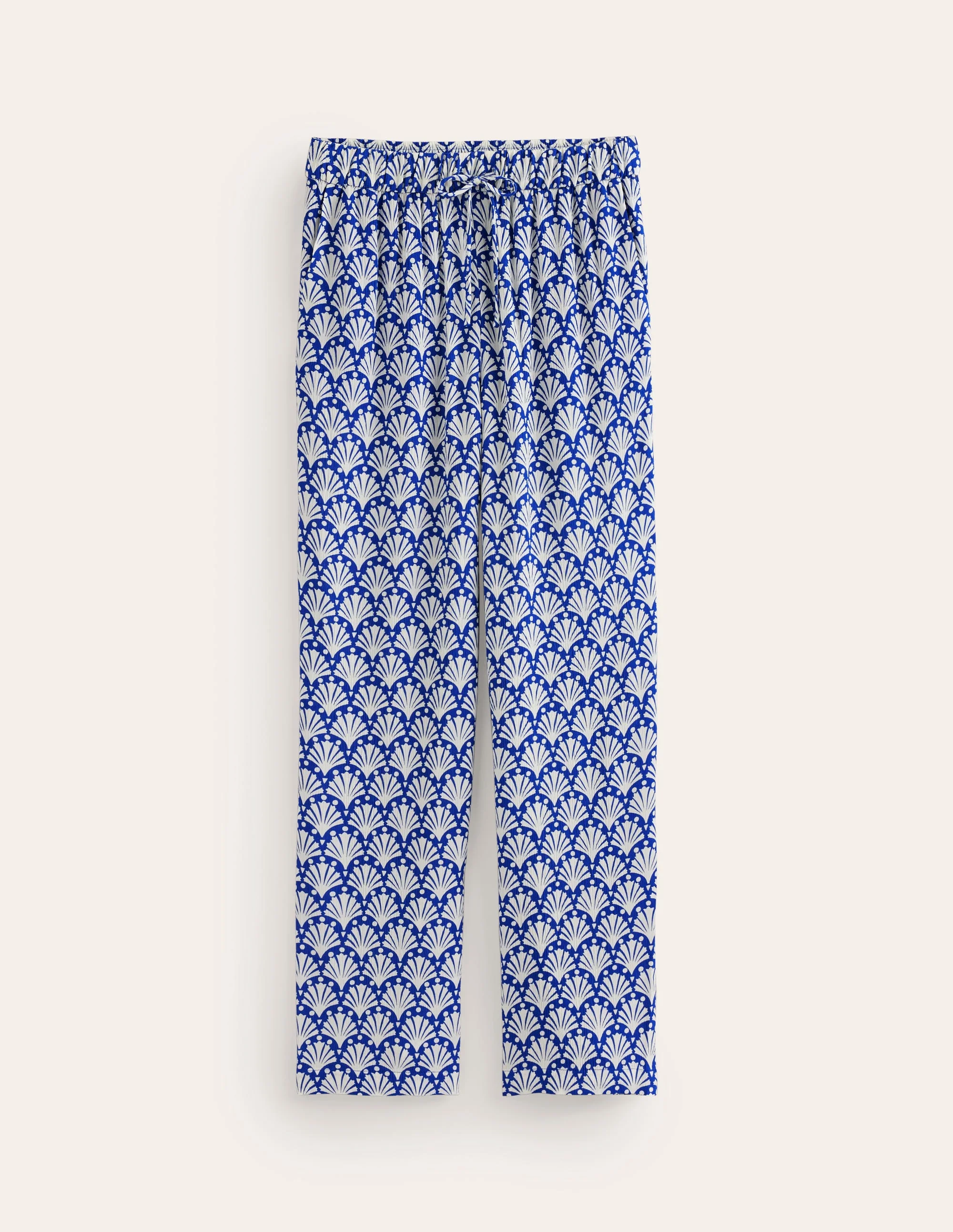 Crinkle Tapered Trousers-Surf the Web and Ivory, Shells - Image 5