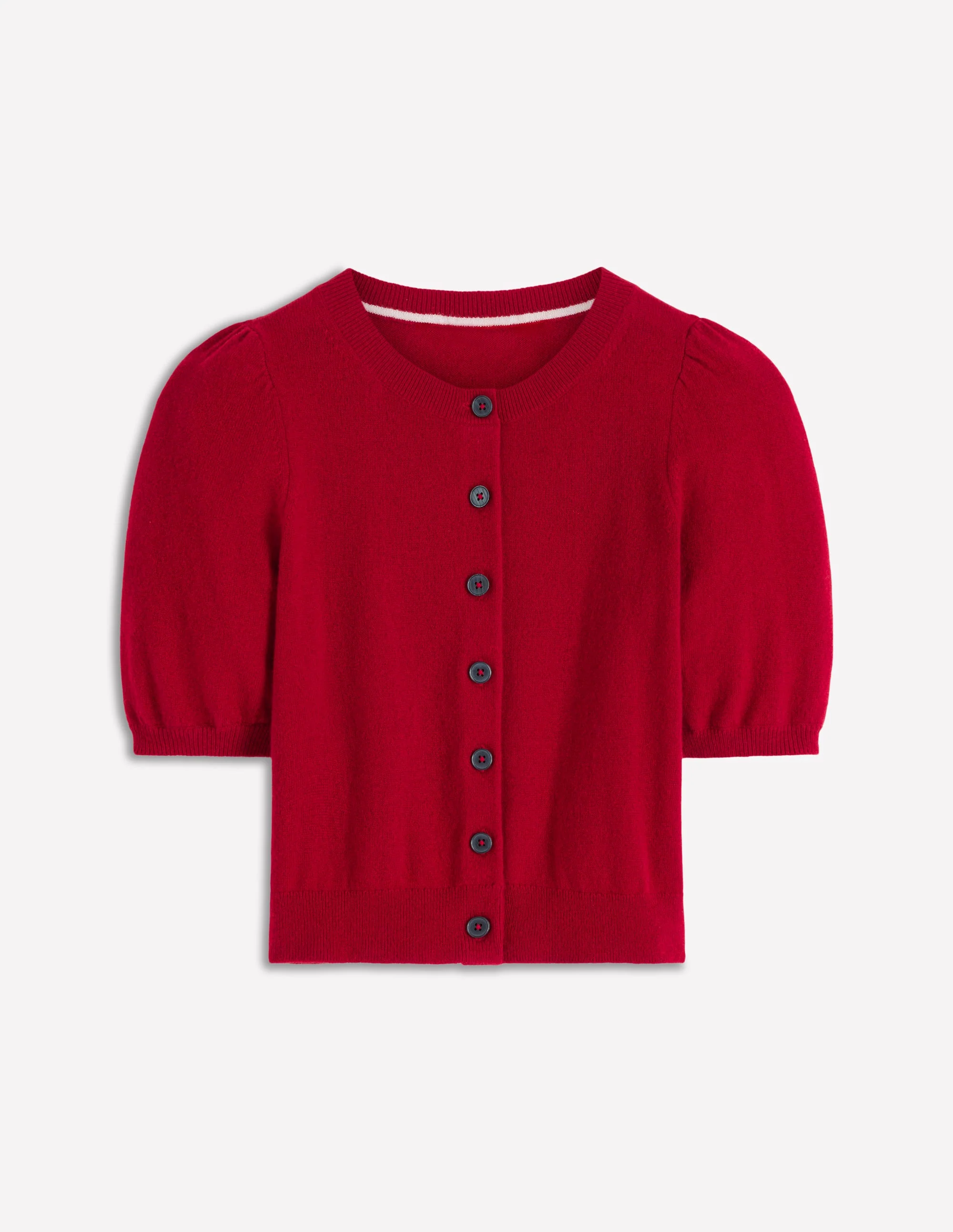 Cropped Cashmere Cardigan-Ash Red - Image 5