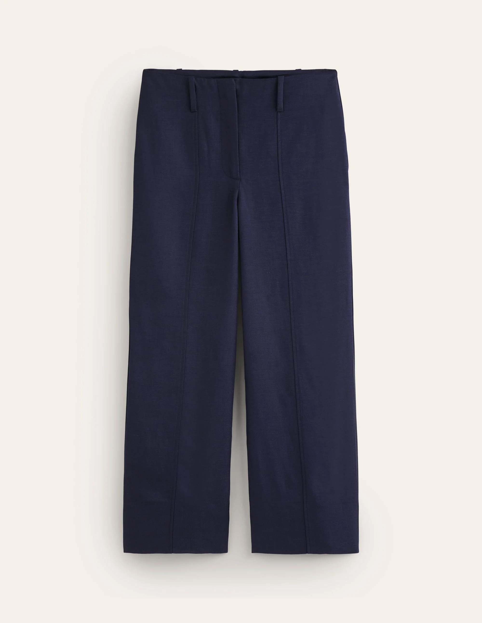 Cropped Twill Trousers-Navy - Image 5