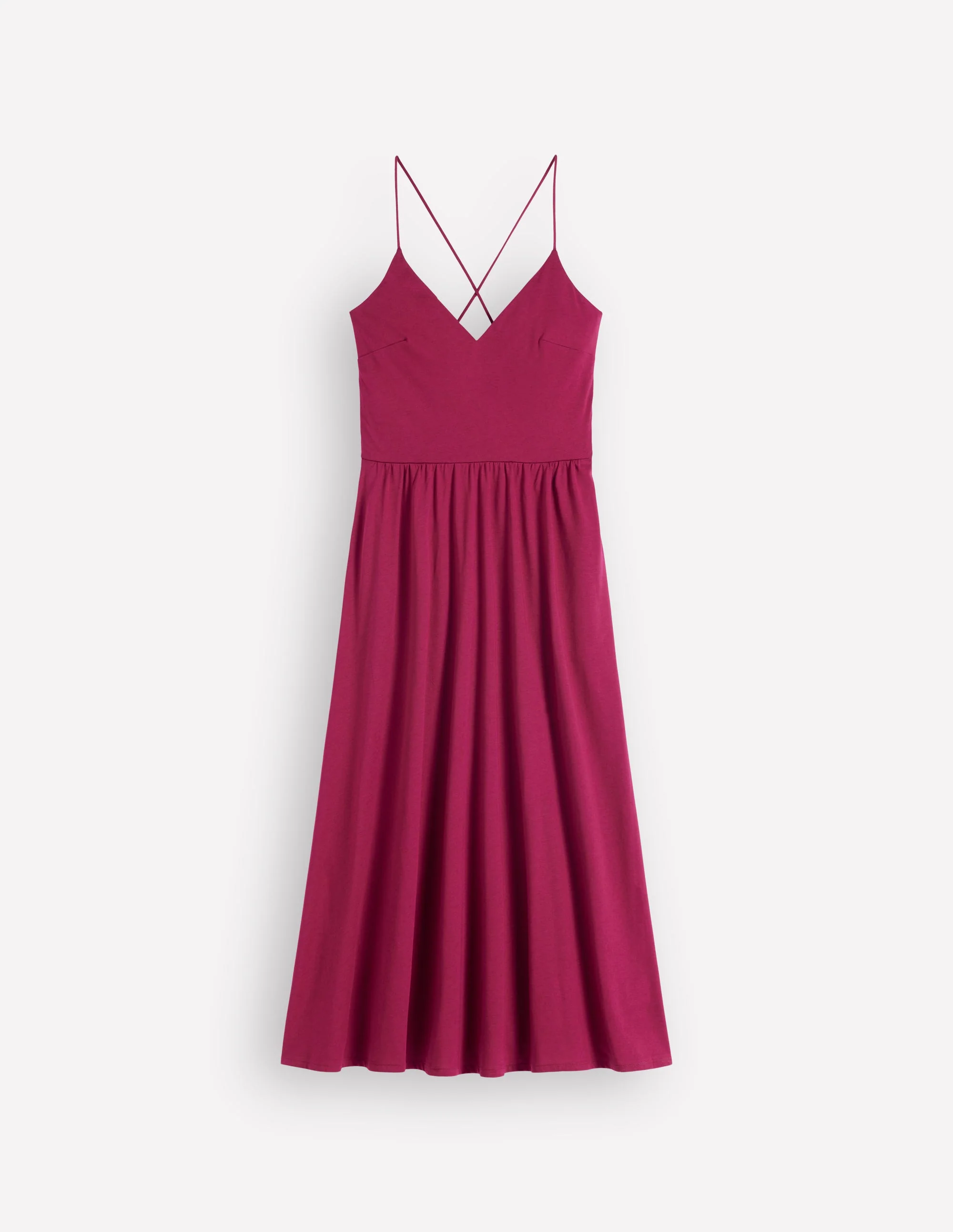 Cross Back Jersey Dress-Beet Red - Image 6