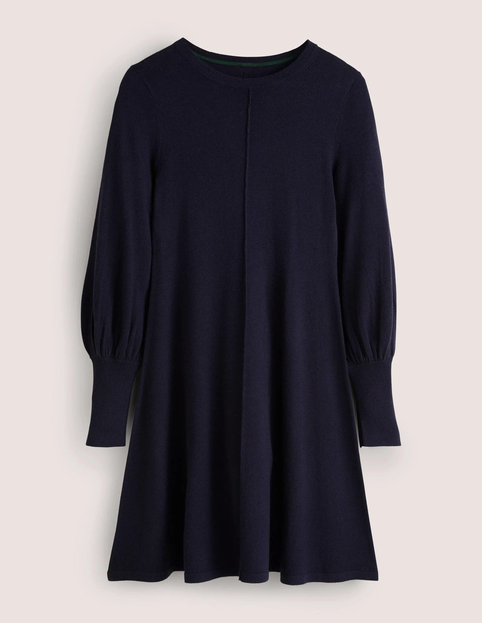 Cuff Detail Knitted Mini Dress-Navy - Image 5