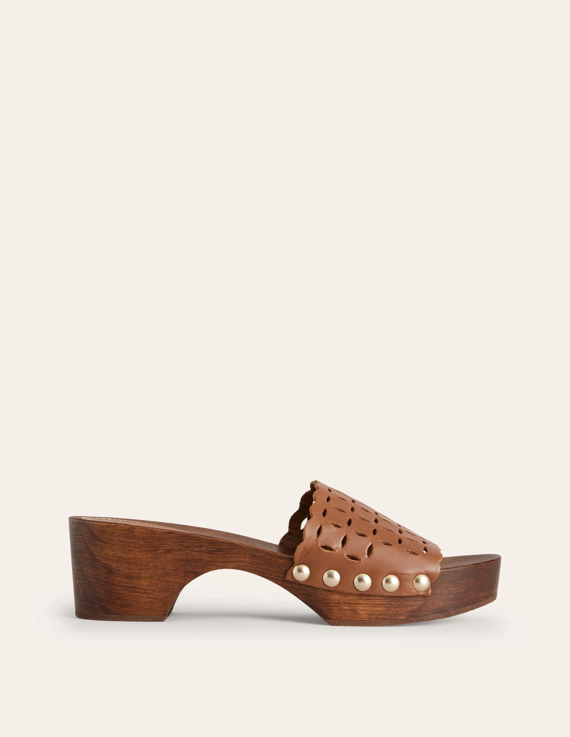 Cut Out Detail Clog-Tan