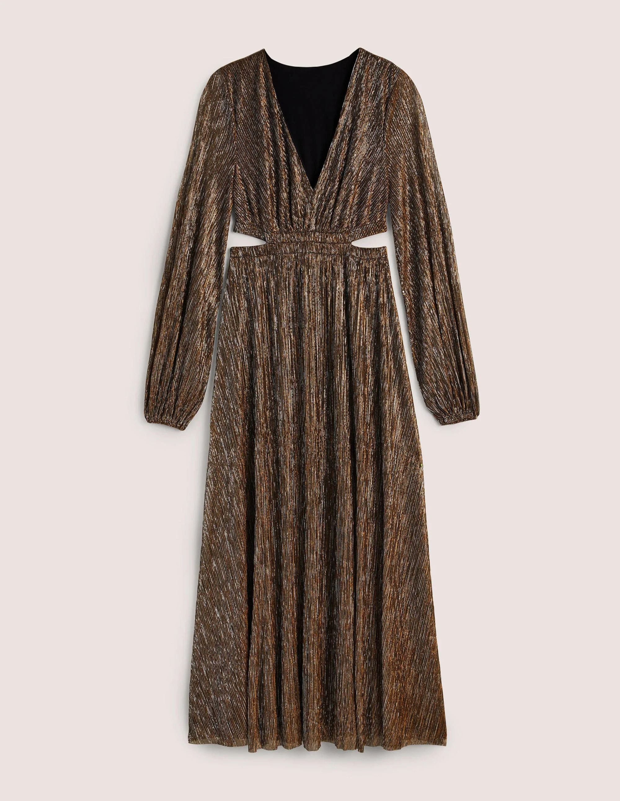 Cut-out Maxi Party Dress-Gold - Image 5