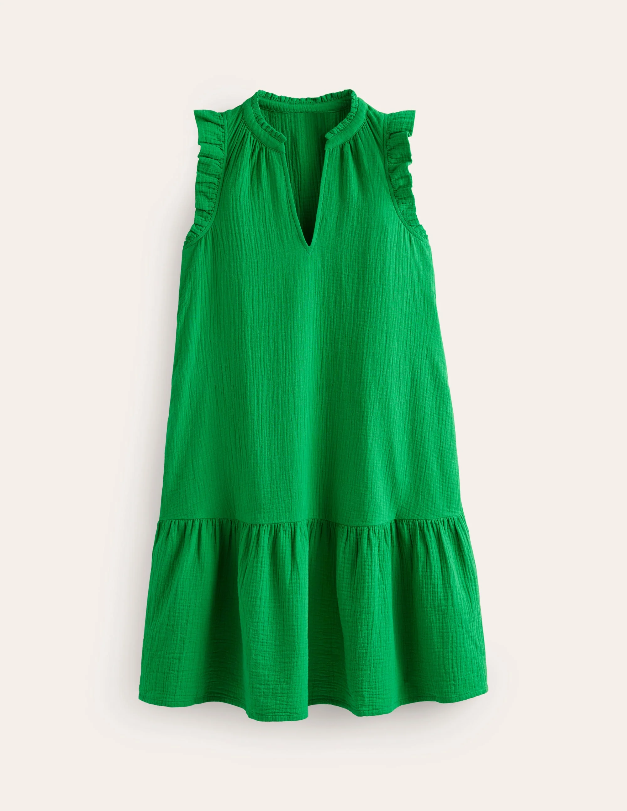 Daisy Double Cloth Short Dress-Kelly Green - Image 6
